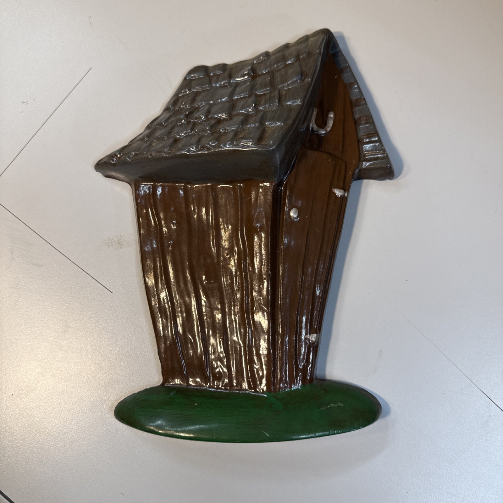 VINTAGE 70s Outhouse Chalk ware Horseshoe Bathroom Decor COUNTRY WESTERN RUSTIC