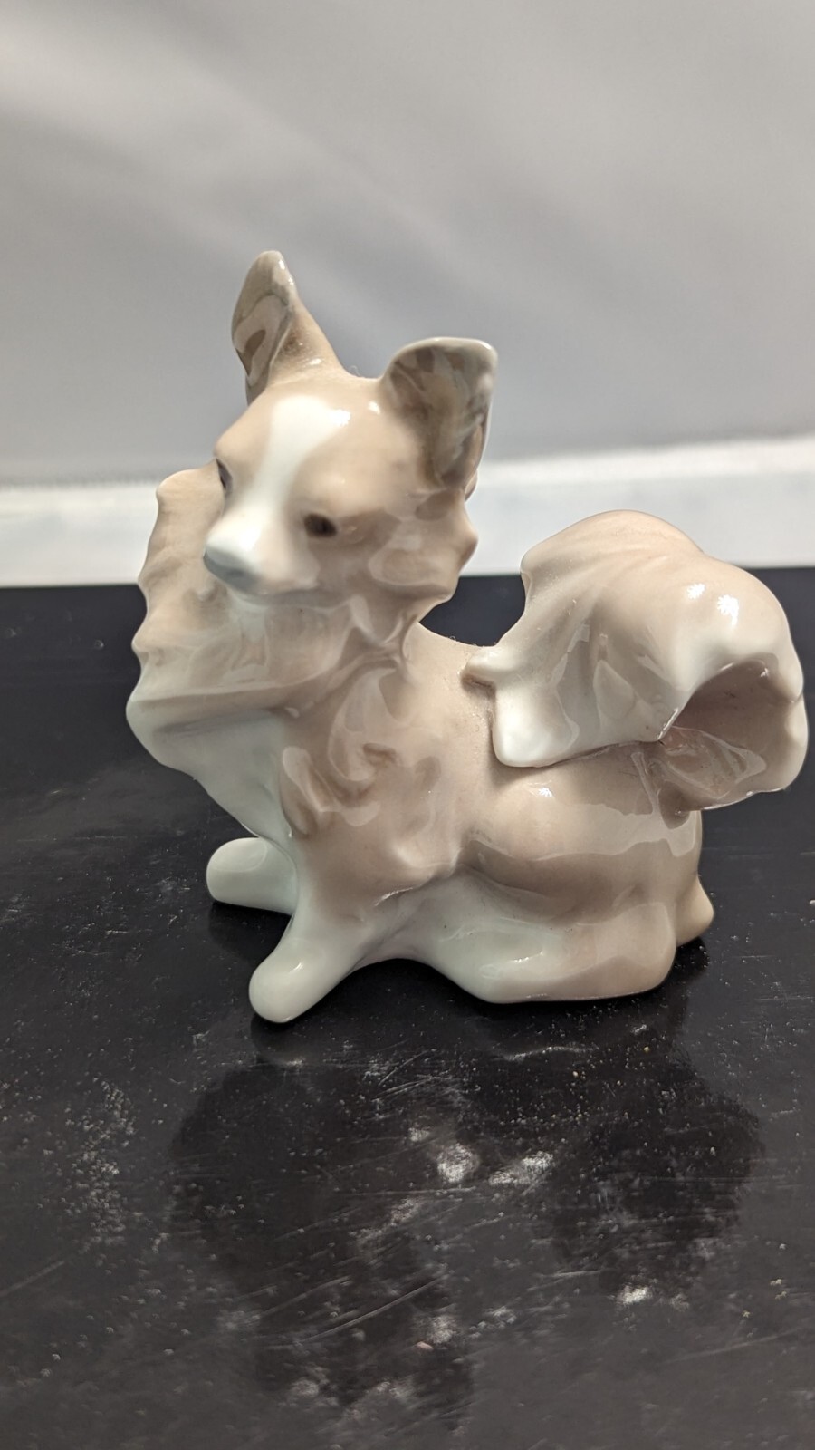 Vintage Retired Small Lladro High Gloss Porcelain Dog Figurine, Papillon #4749