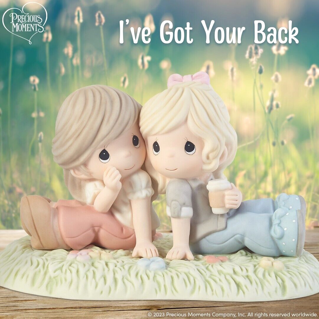 ⌘SALE⌘ New PRECIOUS MOMENTS Figurine I’VE GOT YOUR BACK Friends Sisters Coffee