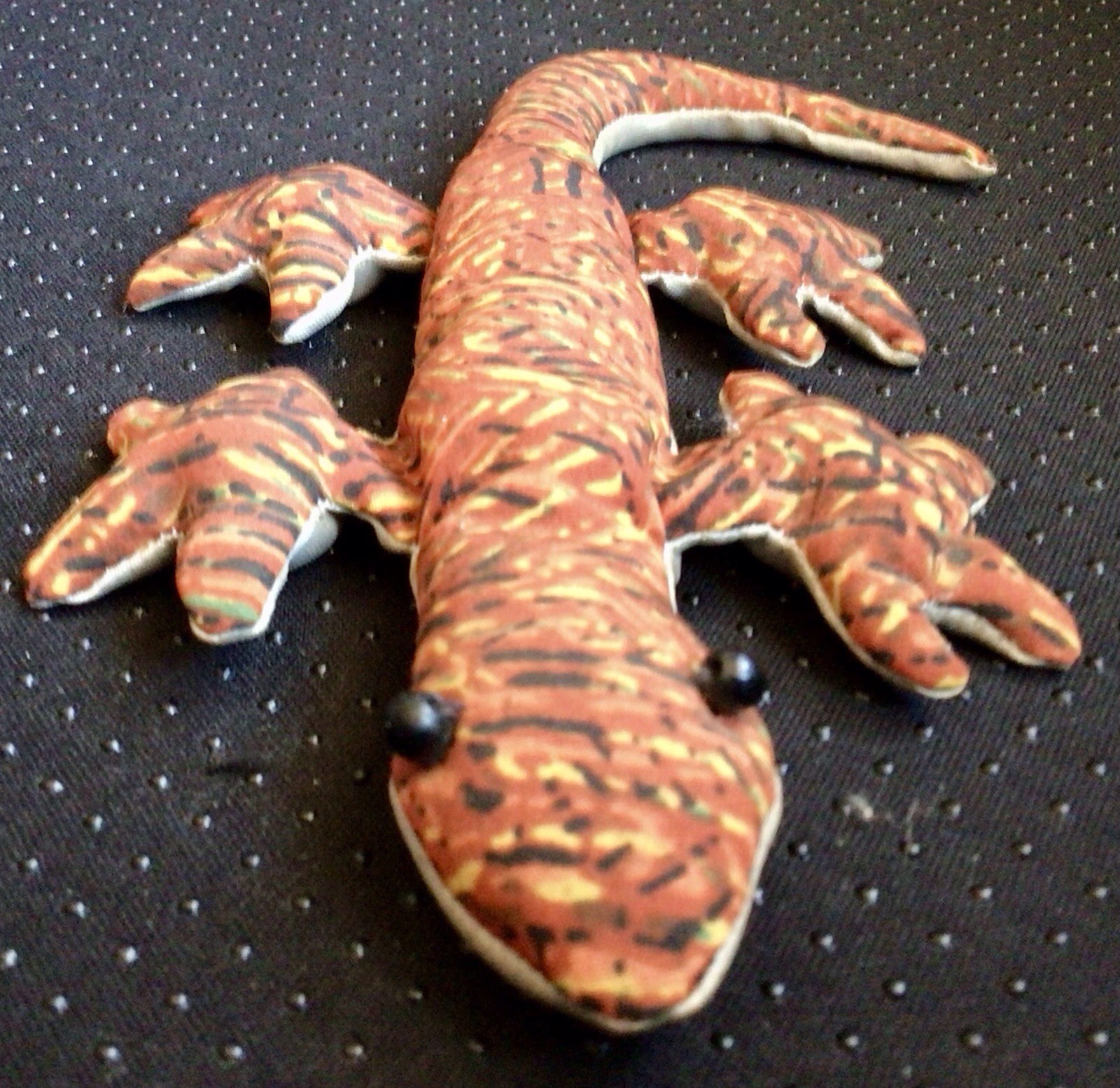 Vintage Sand Filled Fabric Lizard Gecko Shelf Decor Folk Art Boho Shelf Sitter