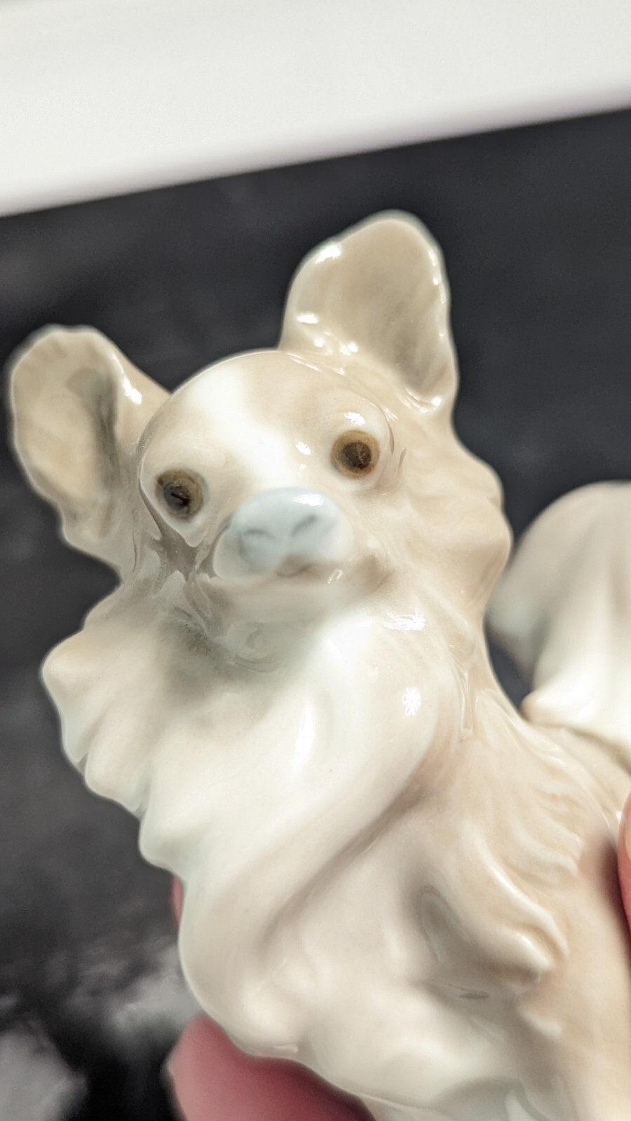 Vintage Retired Small Lladro High Gloss Porcelain Dog Figurine, Papillon #4749
