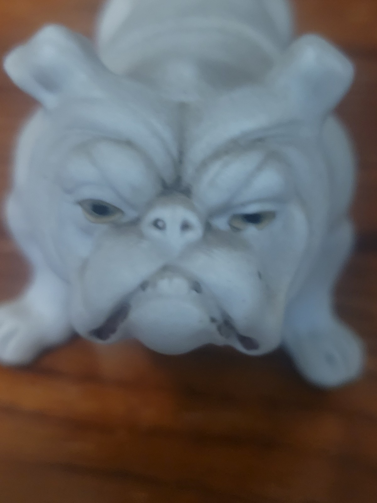 White Bulldog Resin Figurine Sculpture, Animal Theme, Adults Decor, 1 Pack
