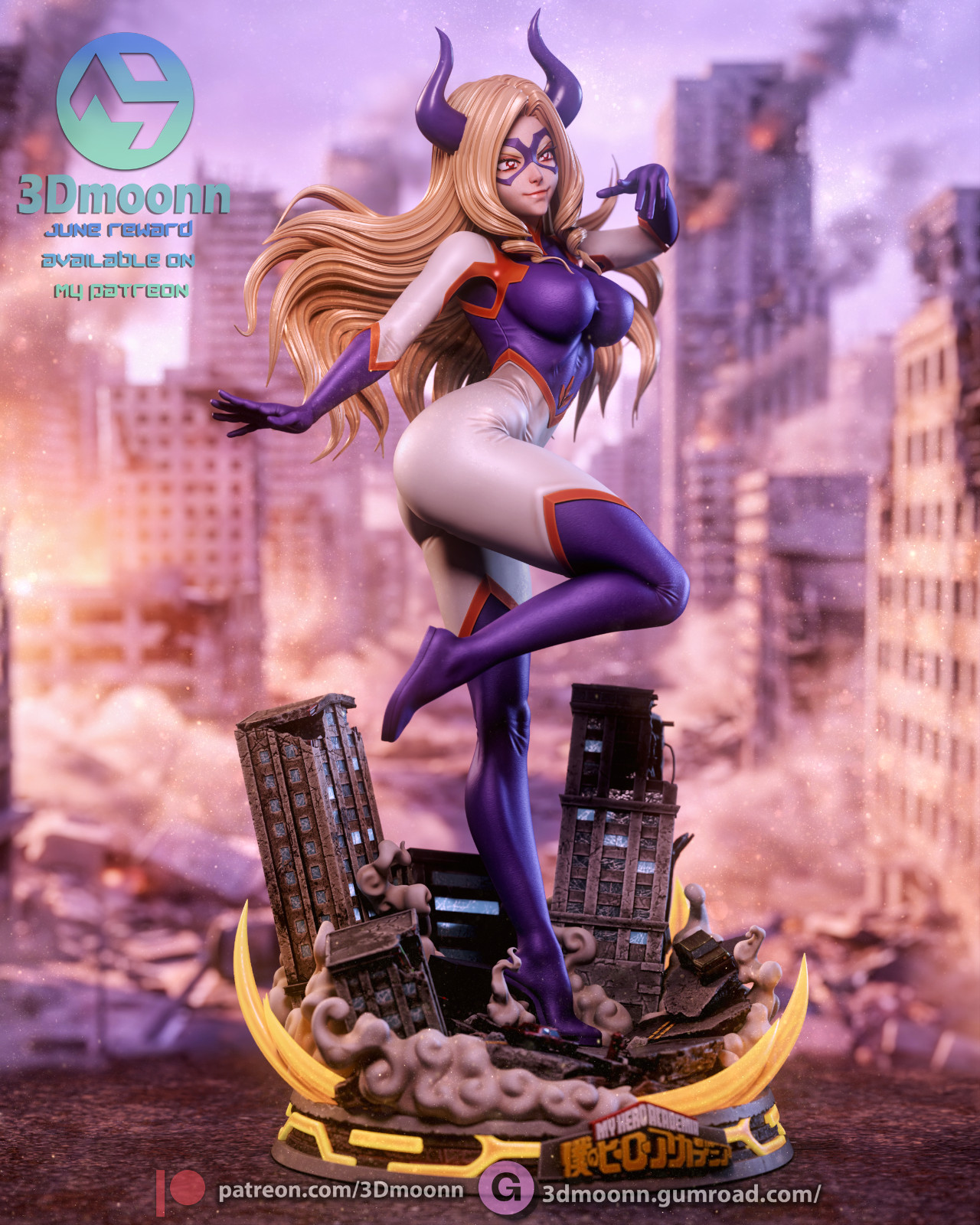 1:6 Mt. Lady My Hero Academia Fan Art UNPAINTED High Quality Garage Kit