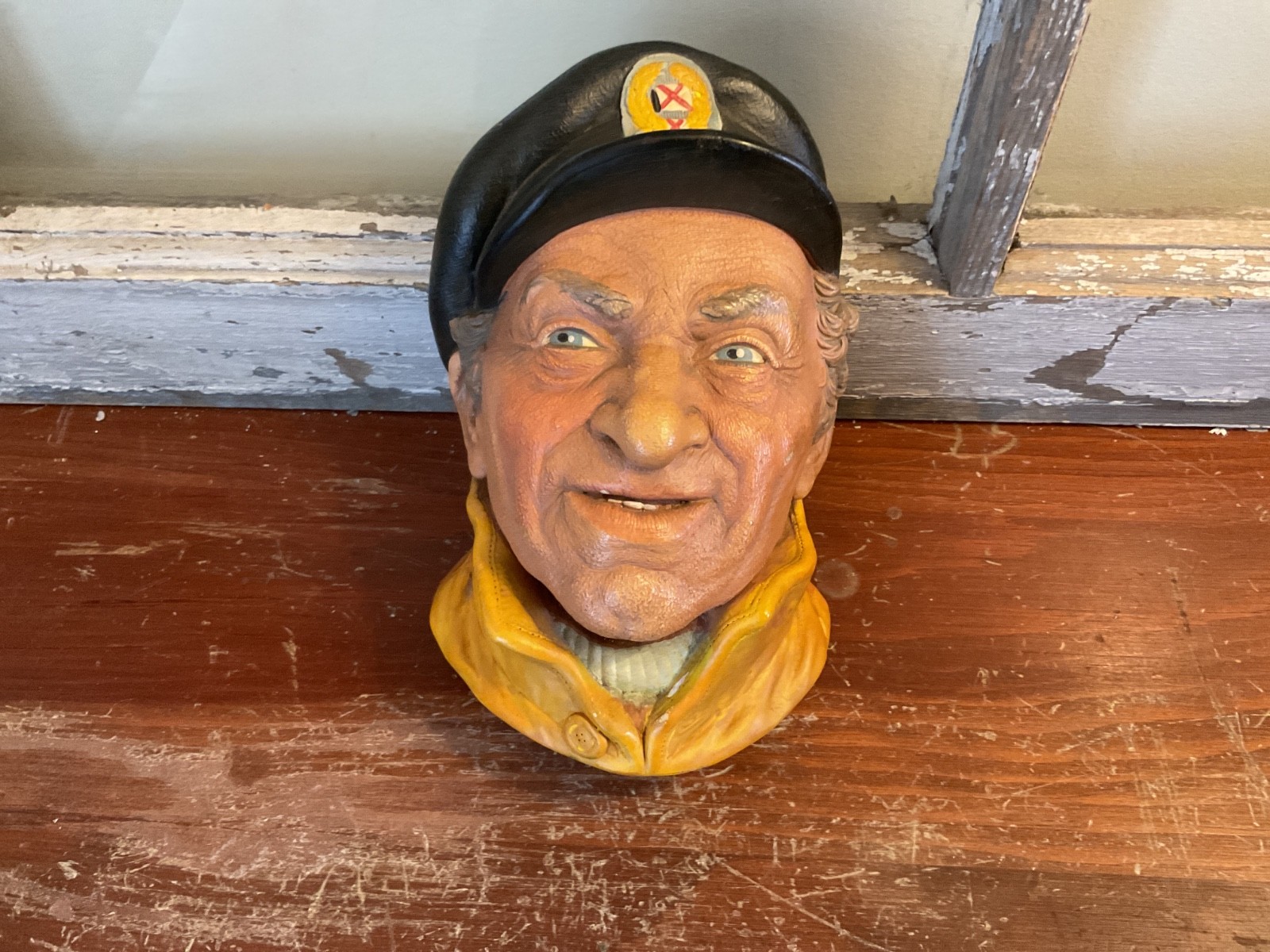 Vintage Chalk Ware England Hand Painted Head Figure – 6” Tall