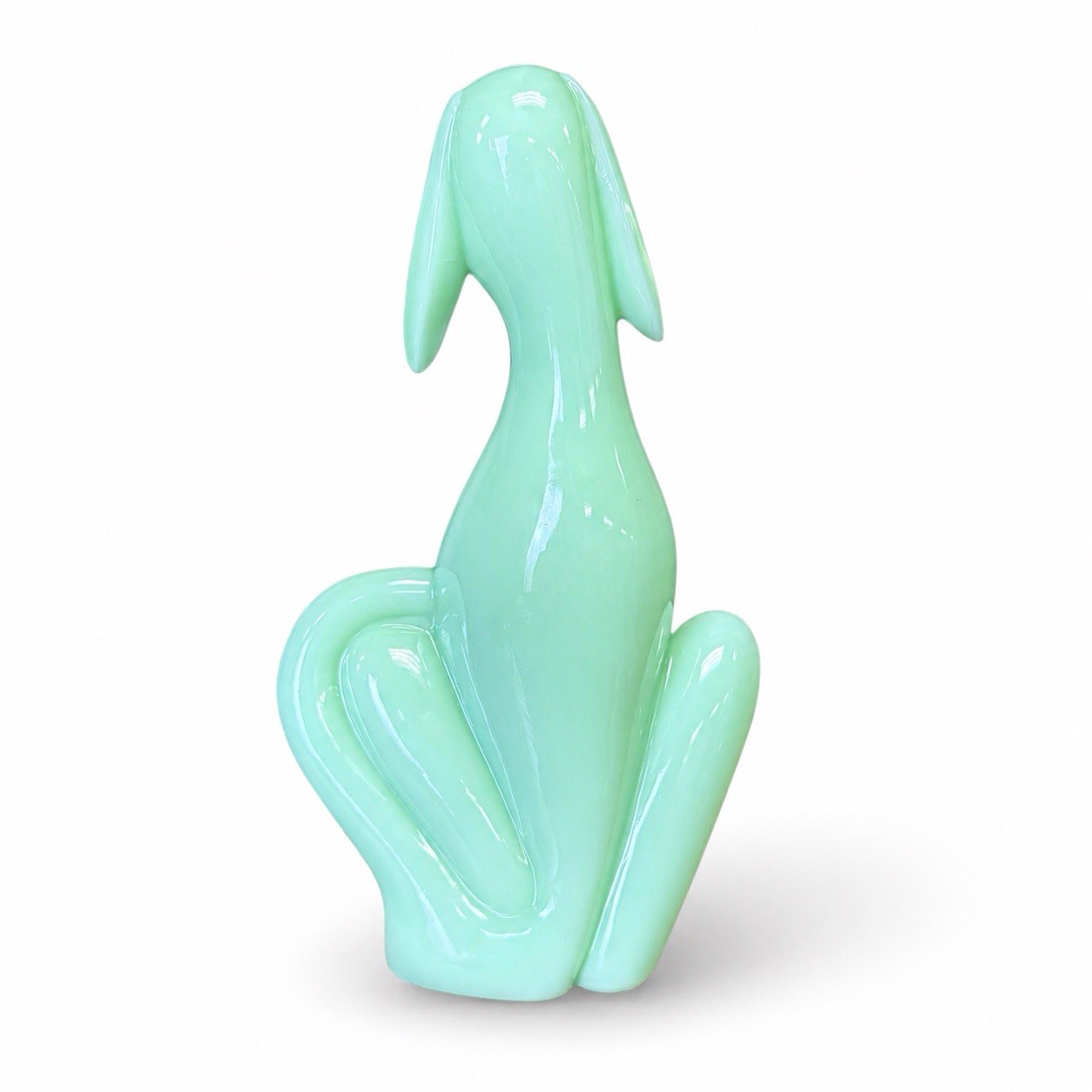 Mosser Glass Jadeite 8” Epic Dog Statue Viking Mold