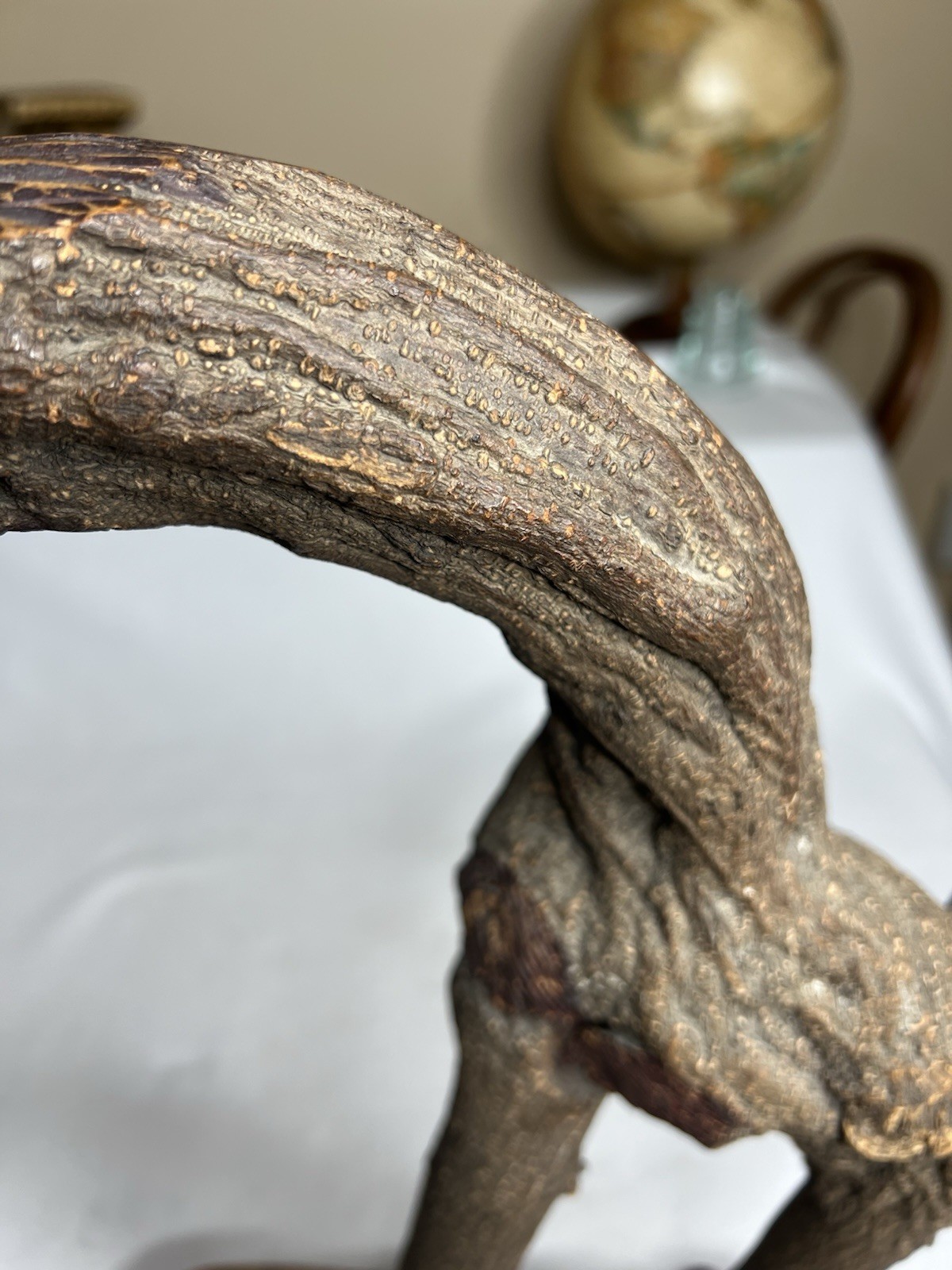 Vintage Unique Folk Art Wood Carving Of Giraffe Made From a Single Twisted Limb