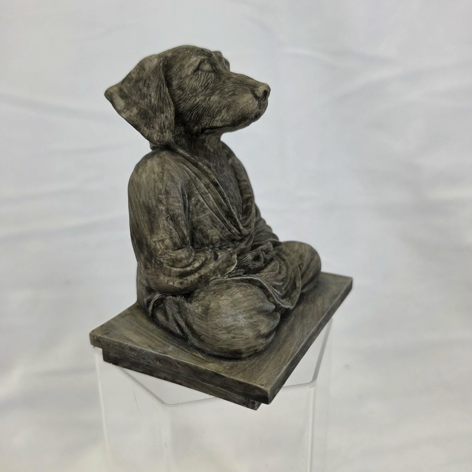 Zen Meditating Dog Monk Statue