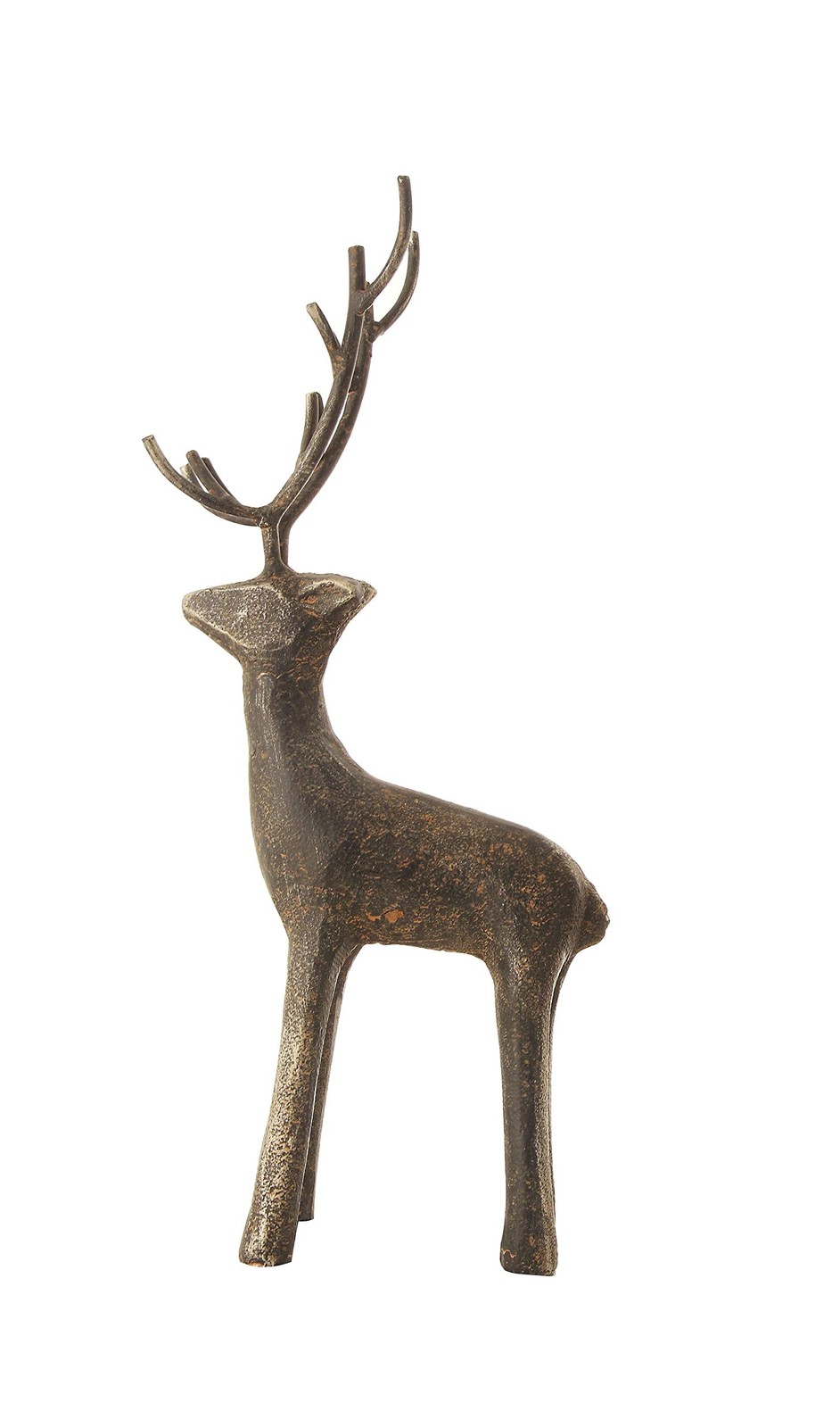 Creative Co-Op Cast Iron Standing Deer Figurine 11.75″ Black Christmas Decor