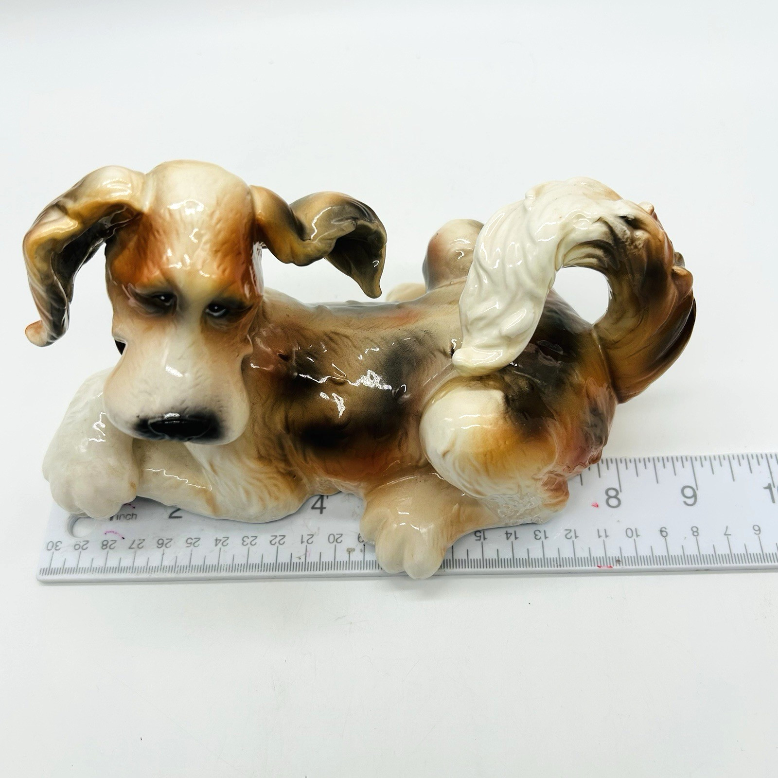 Hound Dog Figurine Porcelain Pacific Rim Ceramics MCM Vintage 1970s – 9″ Long