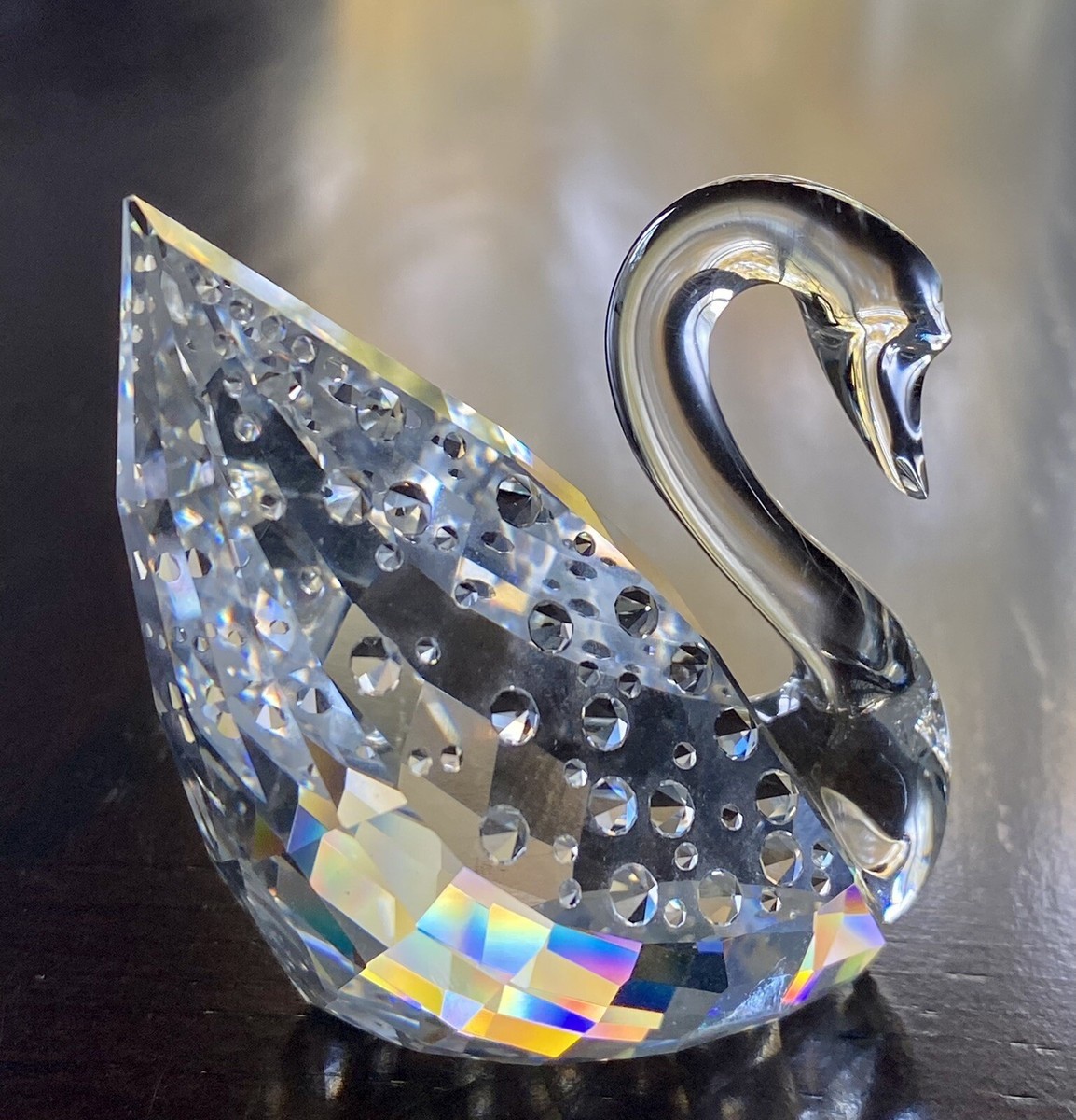 Swarovski 100th Anniversary Jeweled Swan 1895–1995 – Retired Pedestal Figurine