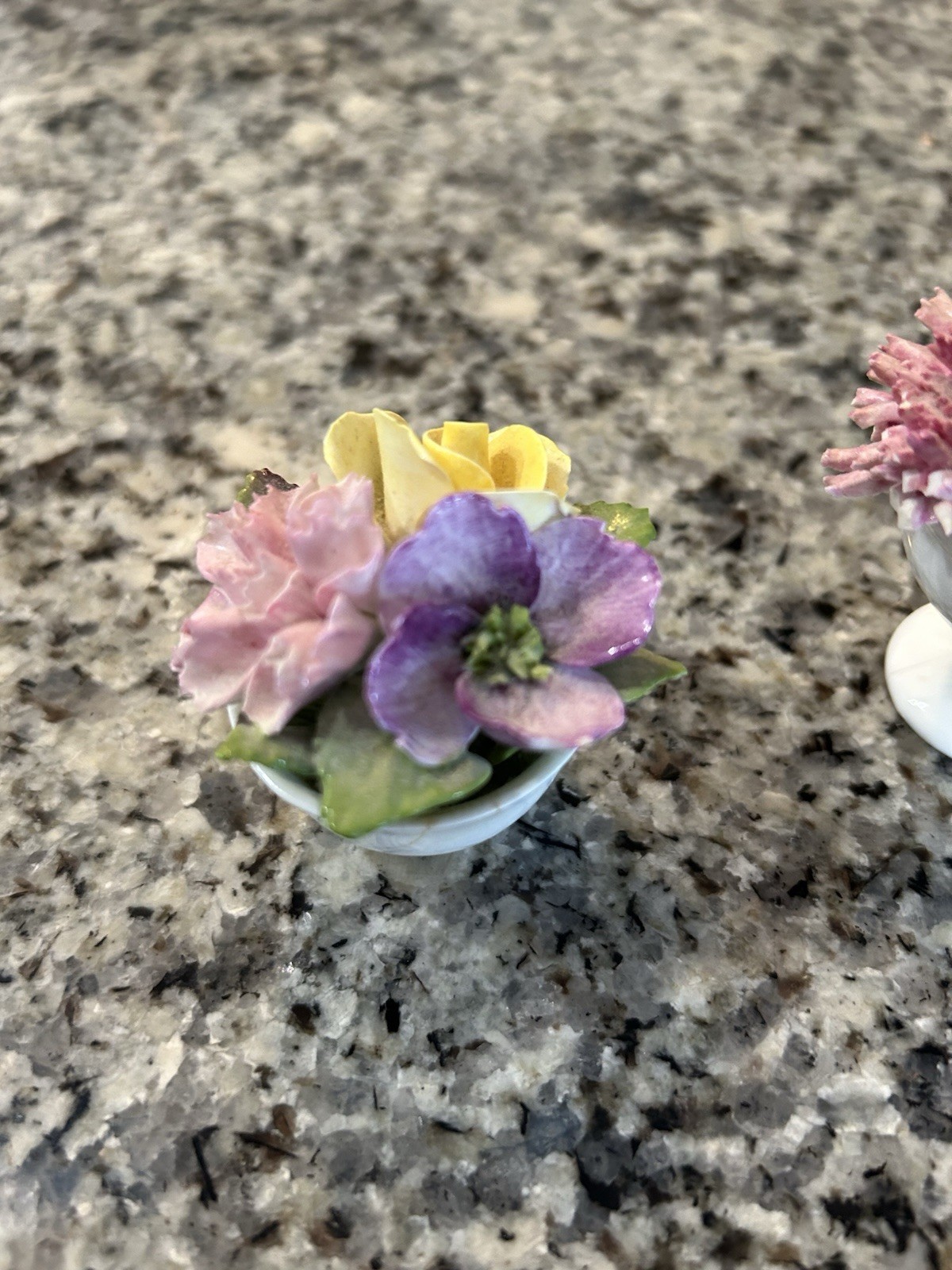 Vintage Coalport Bone China Flower Pot/ Staffs England Mini Flower