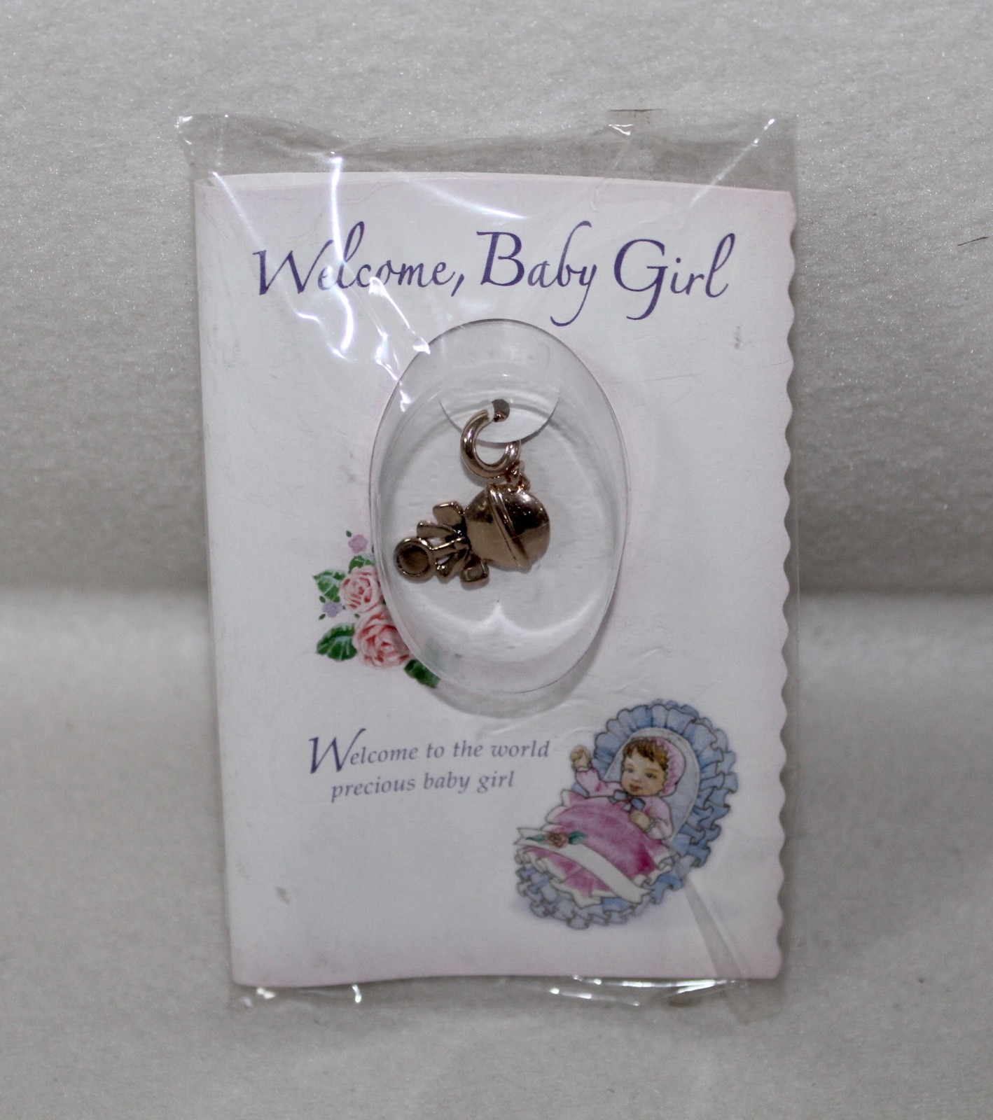 Rattle Birthday Charm ~ Welcome Baby Girl ~ Growing Up Girls Enesco Brand New