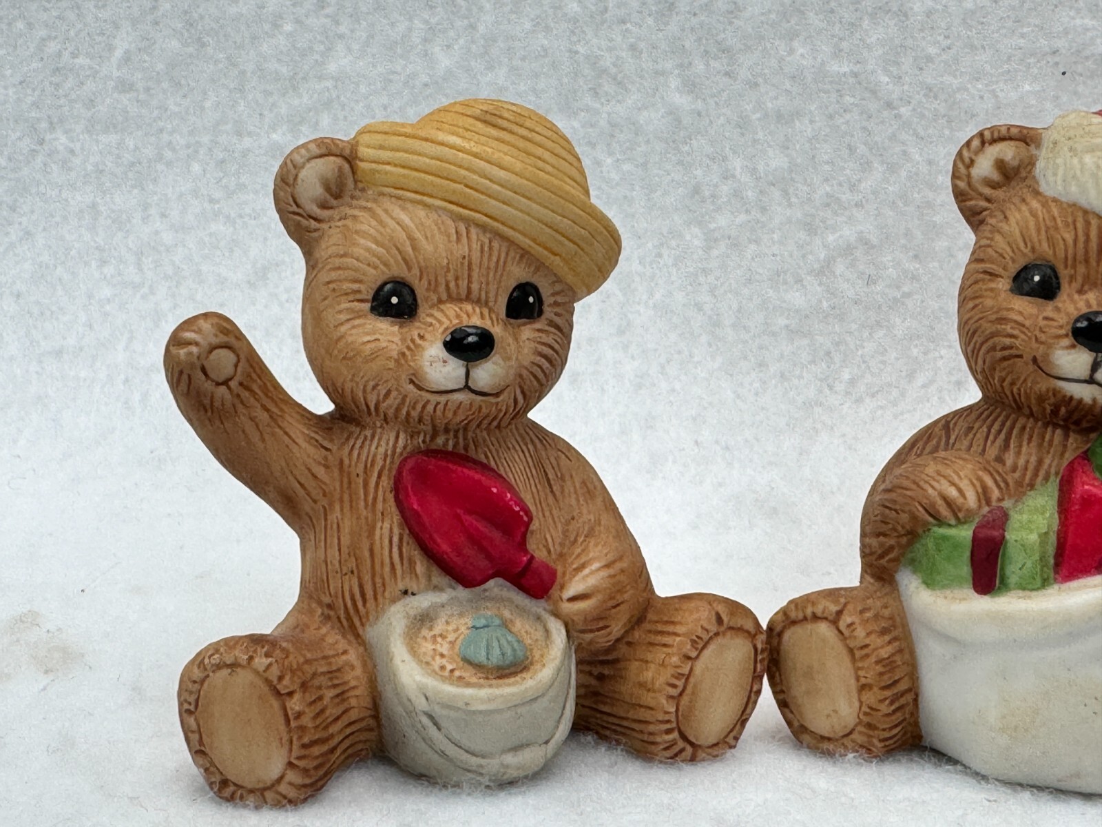 Vintage Homco Bear of the Month #1413 Porcelain Figurines 2 1/4″ Lot of 6