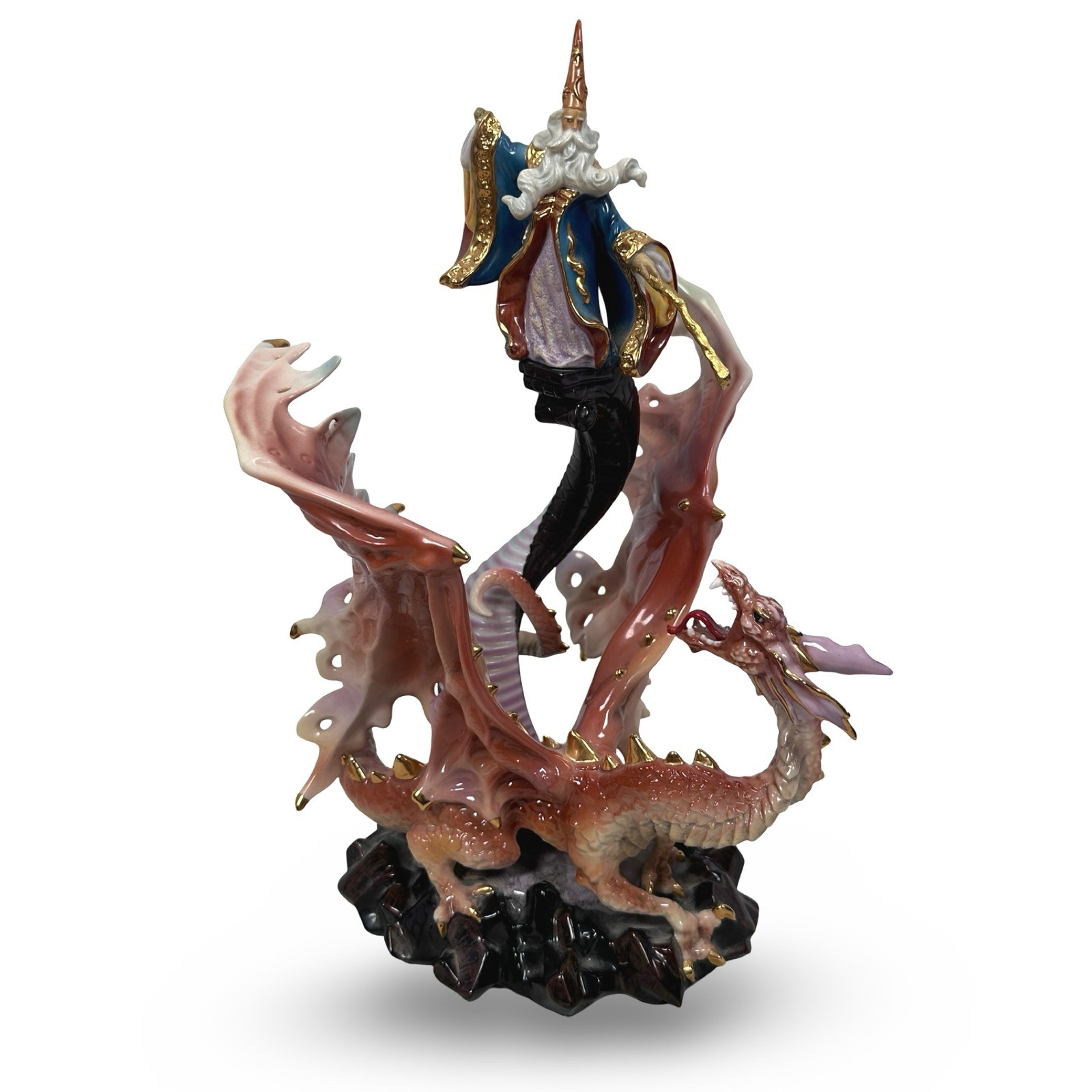 The Franklin Mint Dragon Rising Myles Pinkney Wizard Figurine READ FLAW