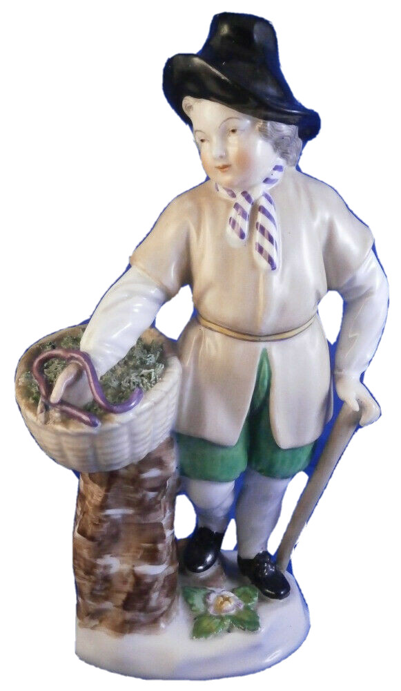 Early Augarten Wien Porcelain Eel Seller Figure Figurine Porzellan Figur Vienna