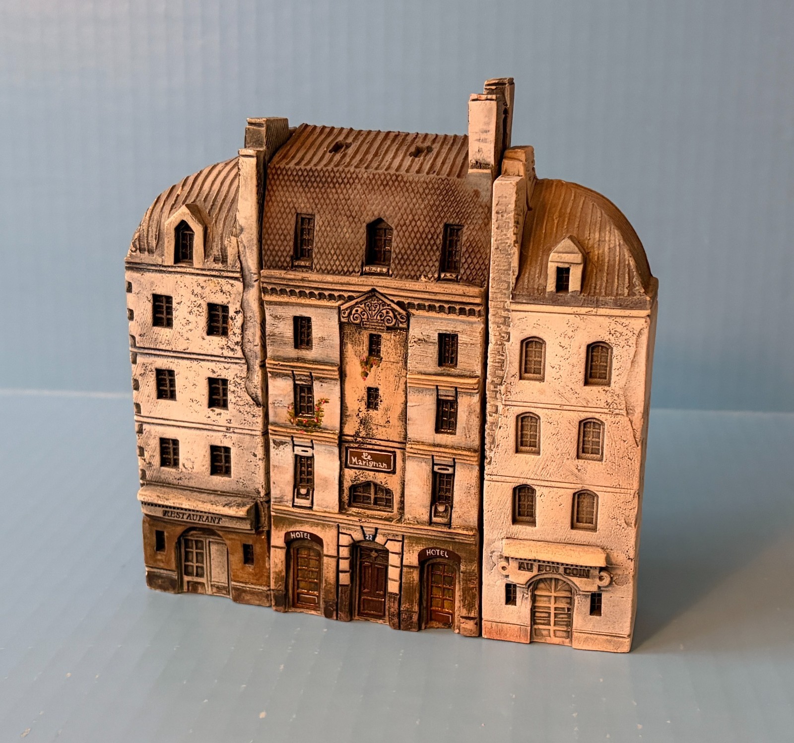 3 Gault ceramic houses miniature buildings Paris 1985, wargame 15mm
