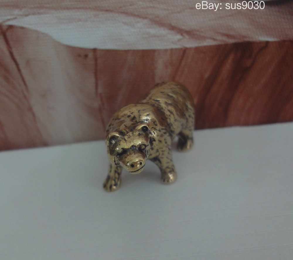 Solid Brass Bear Figurine: Home Decor Statue