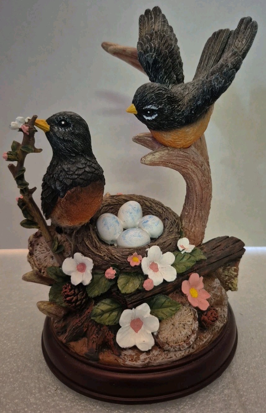 Bradford Exchange Red Red Robins Nature’s Masterpieces Songbird Sculpture
