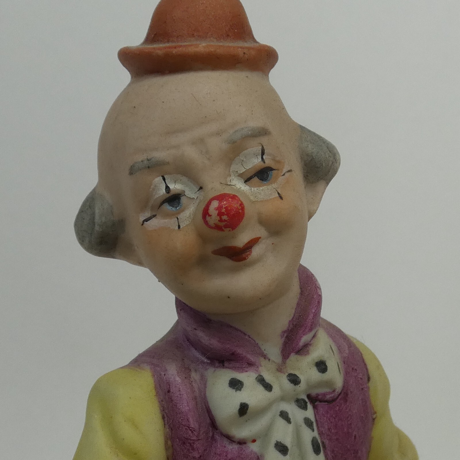 Vintage Musical Hobo Clown Accordion Hand painted Figurines Korea UCGC WZKVT