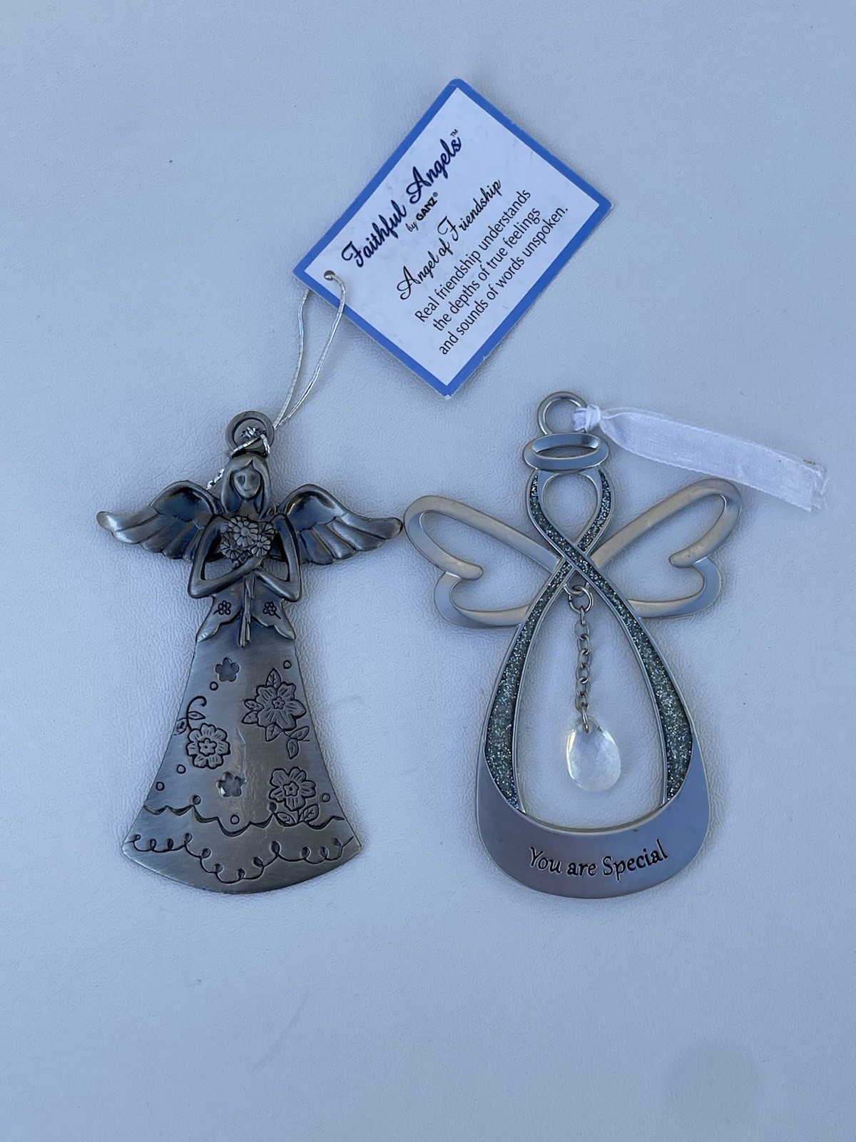 Set Of 2 Angel Ornaments You Are Special & Friendship Faithful Angels by GANZ