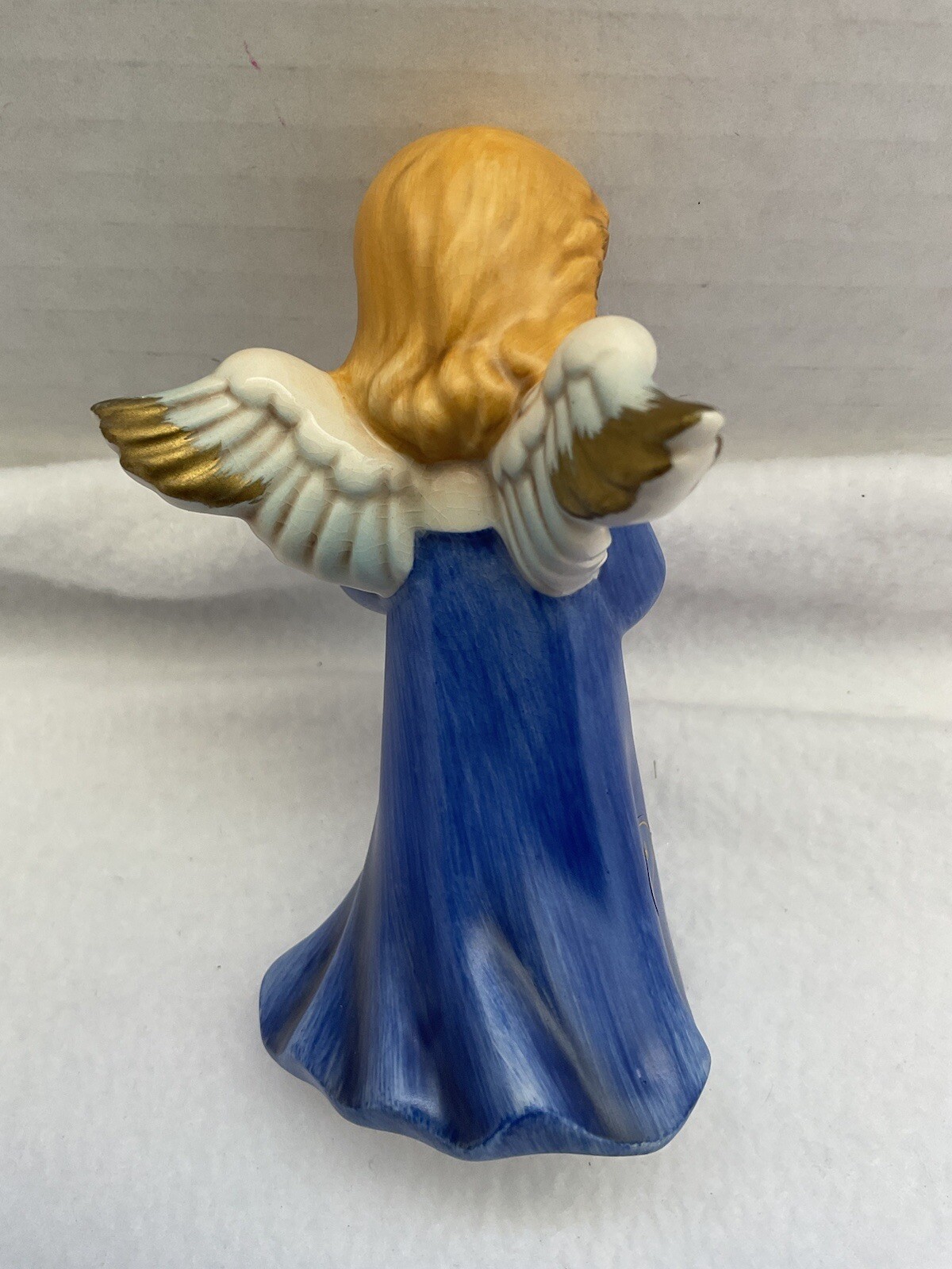 Vintage Goebel Weihnacht Blue Angel With Harp Blue 41-004-25-0 10cm/4” EAN