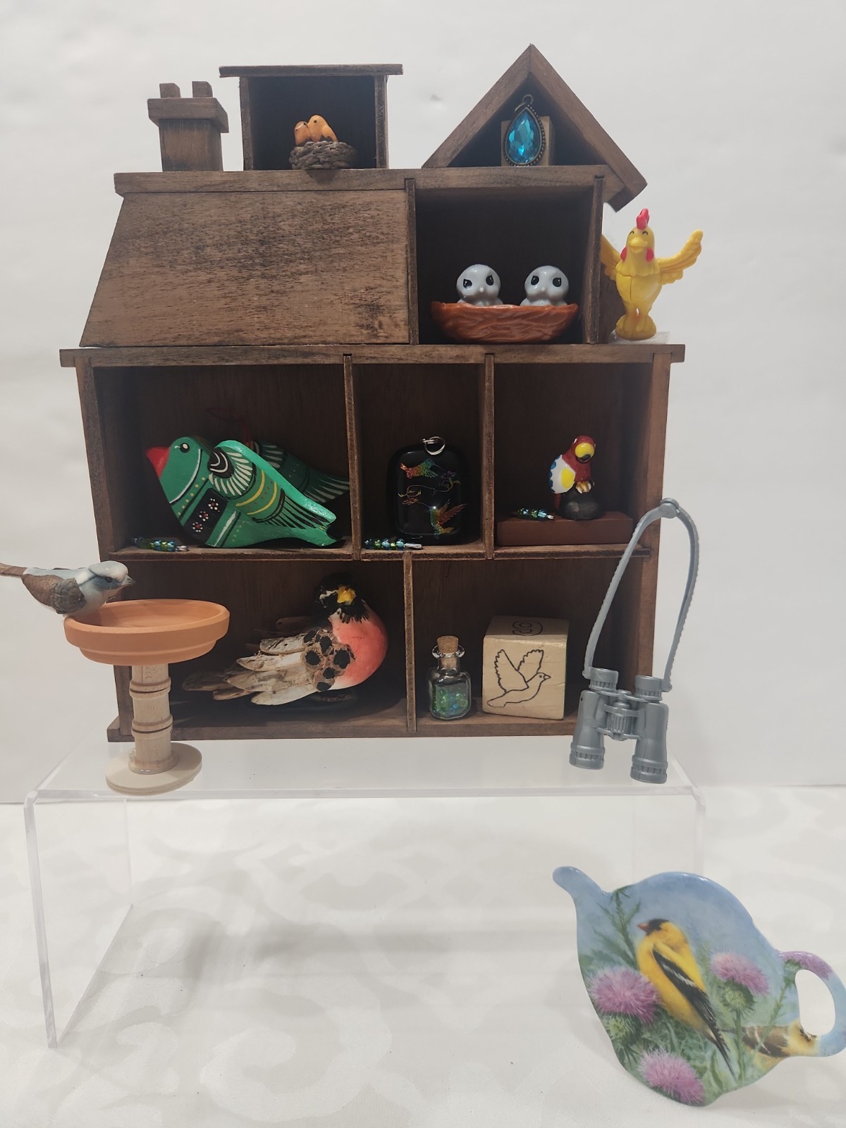 Vtg & New Trinket Shelf Miniatures Curio Collectibles Eclectic Lot 20 BIRD Theme