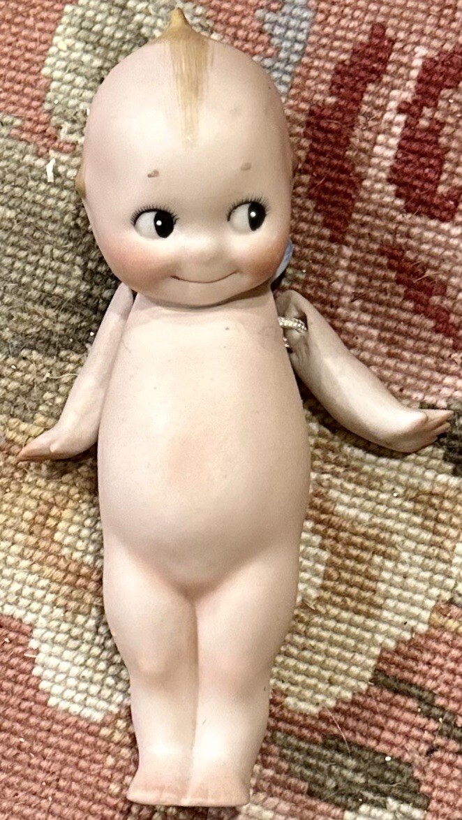 Antique Large 5” Perfect Kewpie Doll Signed Rose O’Neill Doll With Jointed Arms