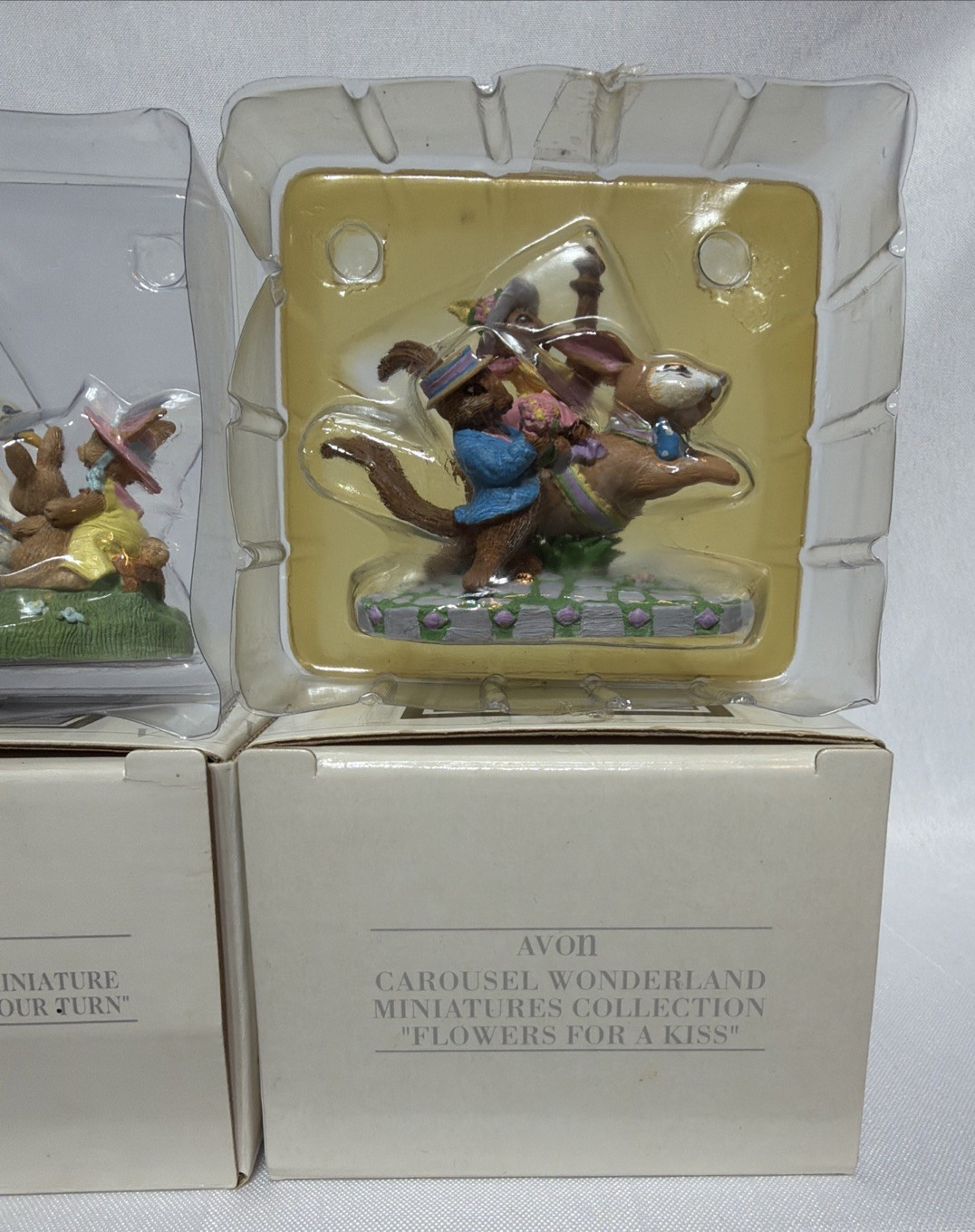 3 AVON Wonderland Carousel-Have a Nice Ride, Waiting for our Turn, Flowers Kiss