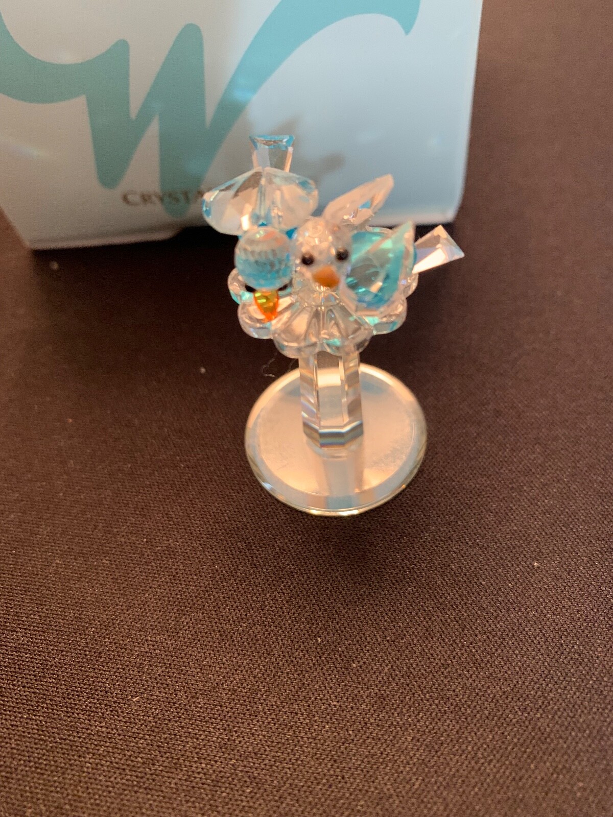 Crystal World baby bird bath Crystal Figurine