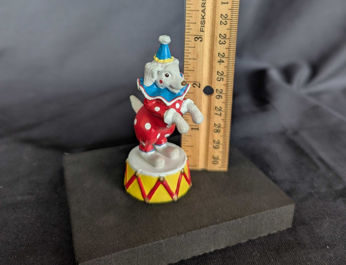 Schmid 1990 Bozo Clown Dog Figurine Hand Painted Resin Circus Drum LHPC China
