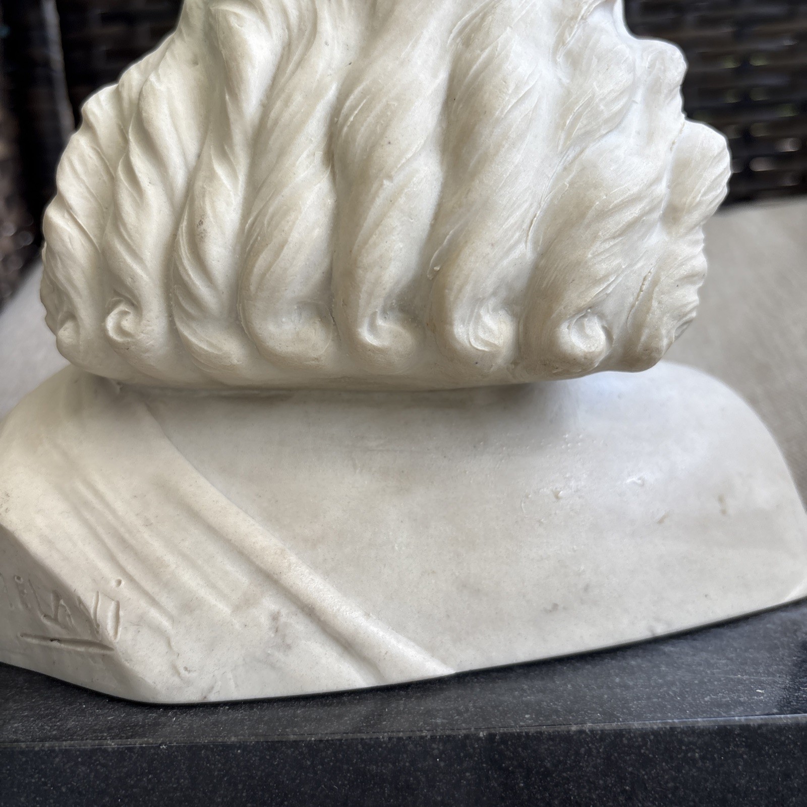 Salvatore Melani Faux Marble Statue Young Girl Innocence Art Italy Sculpture Vtg