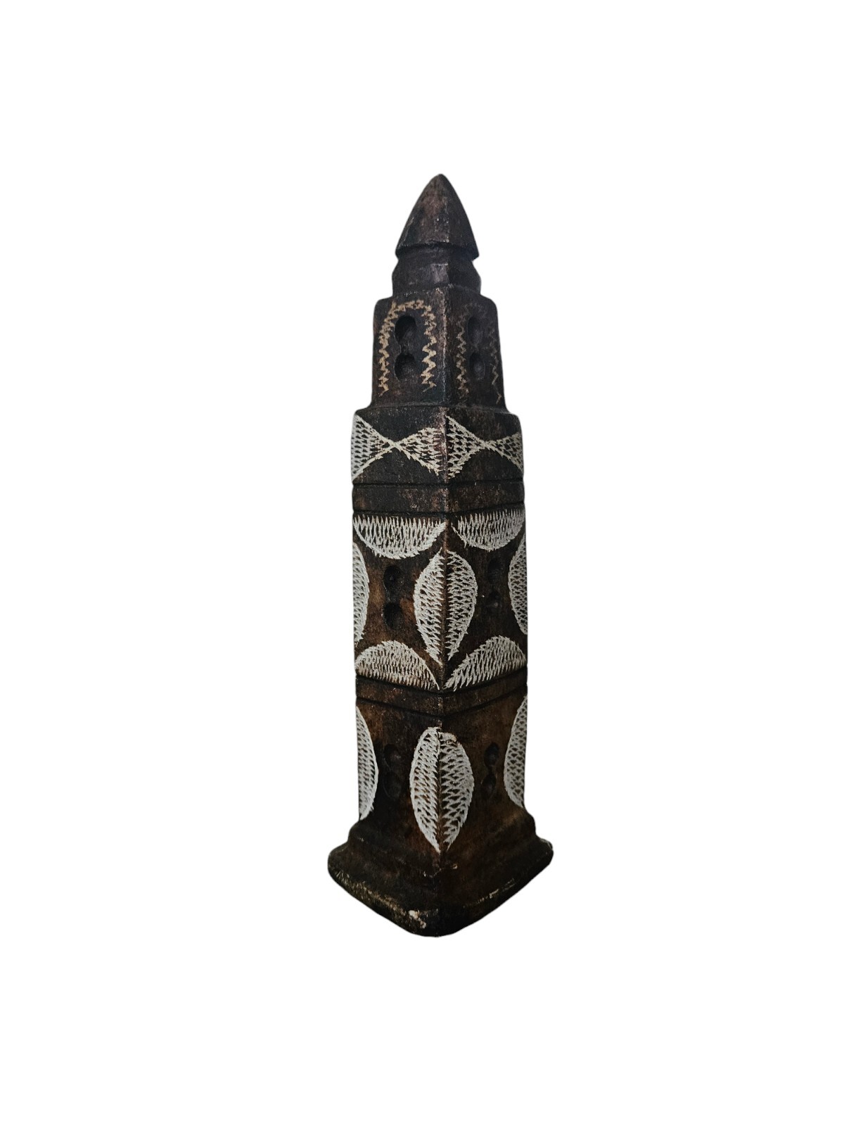 Moroccan Hand Carrved stone minaret Art sculpture, 1970s Era. 9″ X 2″ 1 Lb 8.7oz