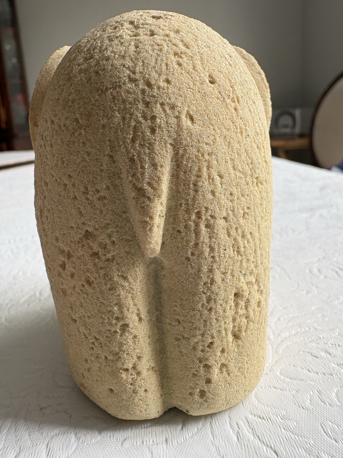 Vintage MarBell Belgium Stone Art Deco Elephant Carved Sculpture Statue Figurine