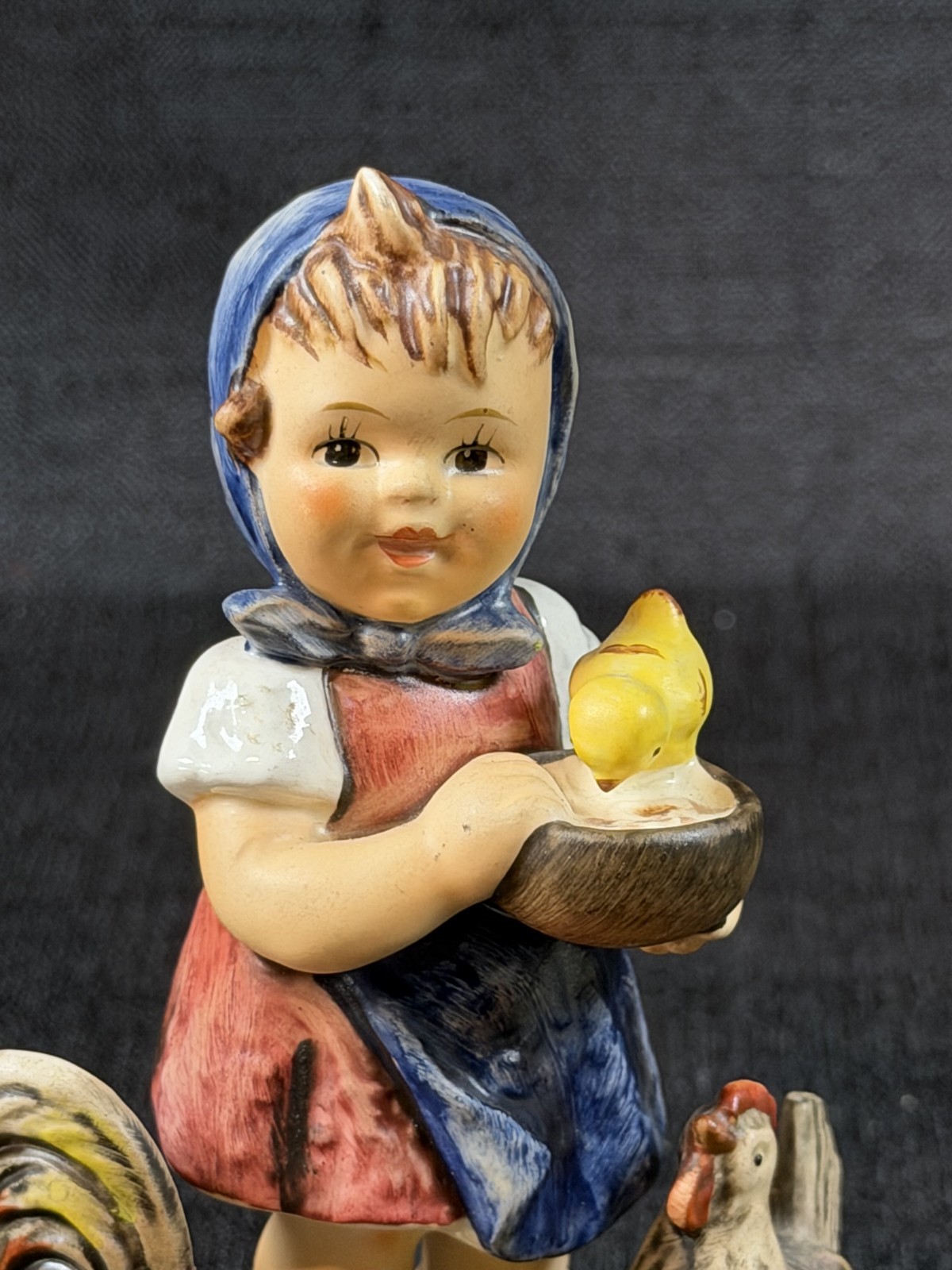 Goebel W Germany Hummel 199/I Feeding Time 1948 Signed 1980 Girl Figurine 5 Inch