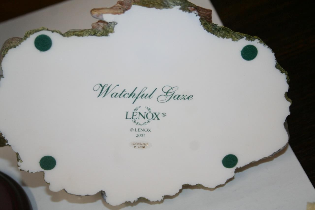 2001 Lenox Watchful Gaze Mallard Duck Family Around Pond NIB COA Hand Painted