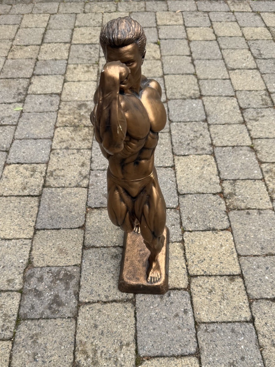 Niels Andersen Bronze Finish Bodybuilder Sculpture 25 inch height