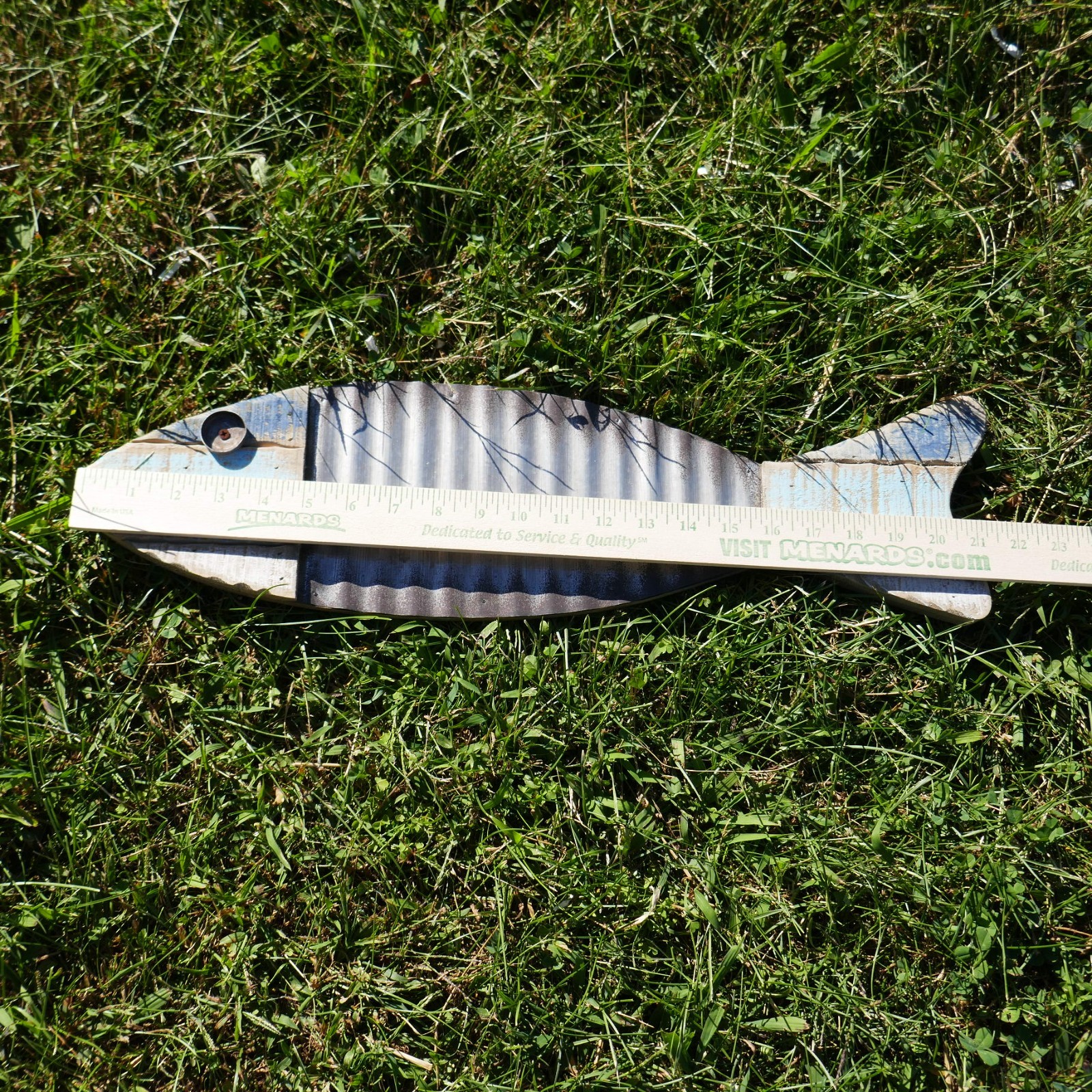 Colorful Nautical 21″ Wooden Fish Beach House Decor Distressed Blue Green White