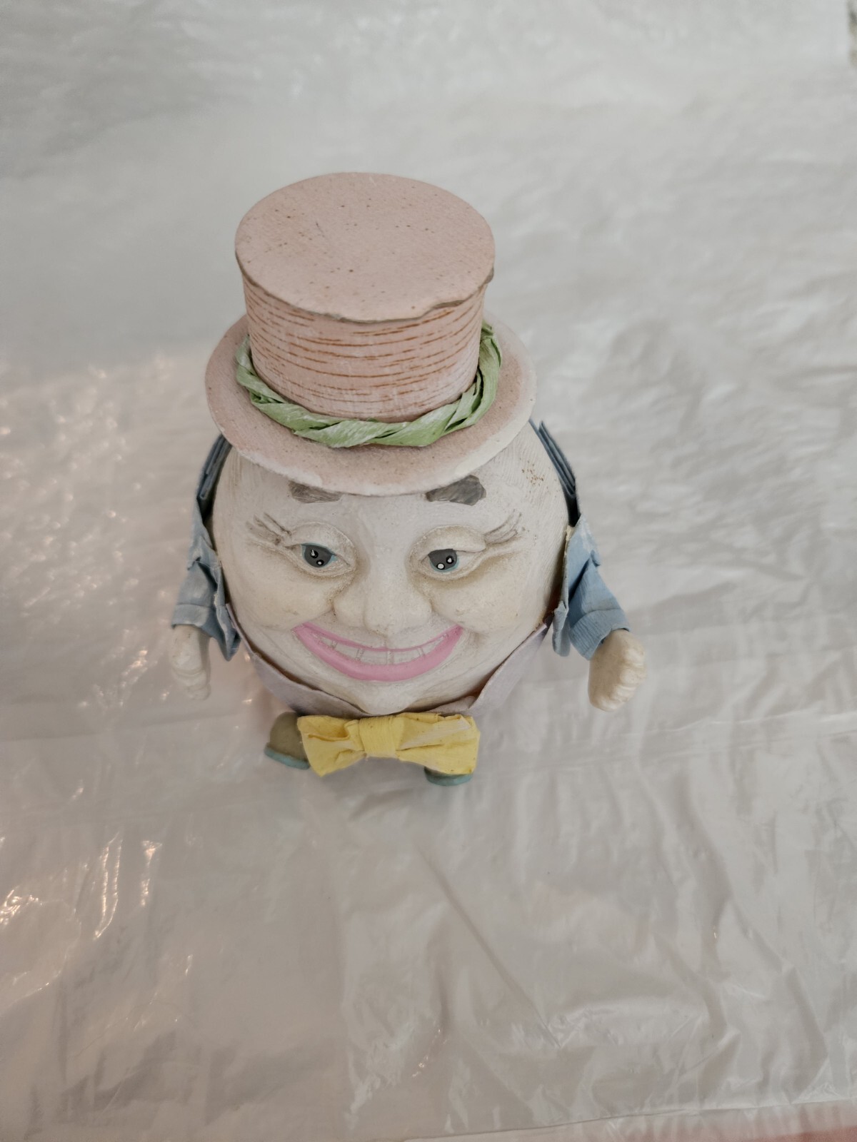 Paper Mache Humpty Dumpty Figure 5” Folk Art Vintage