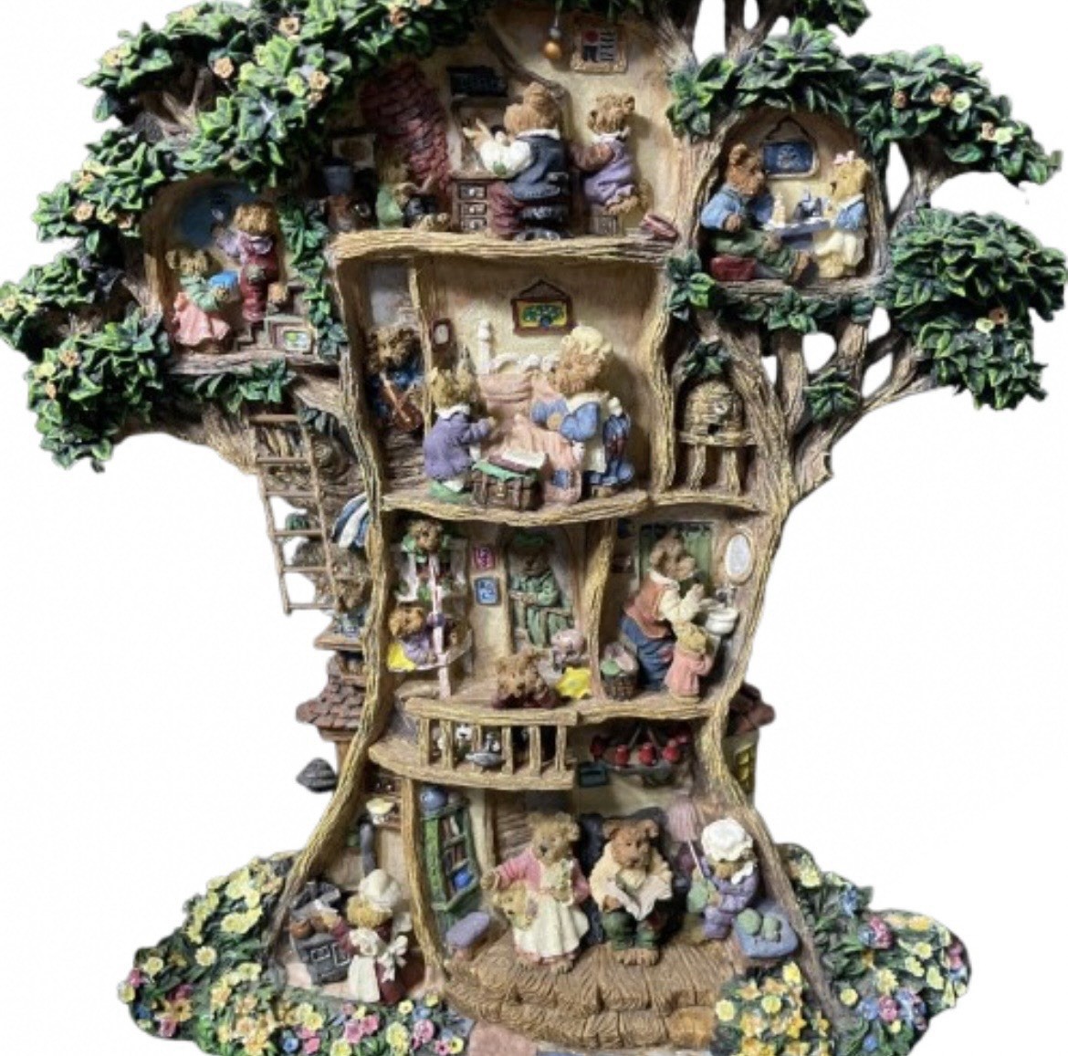 Danbury Mint Boyds Bears Tree House Table Top Or Hanging 3D Resin Display