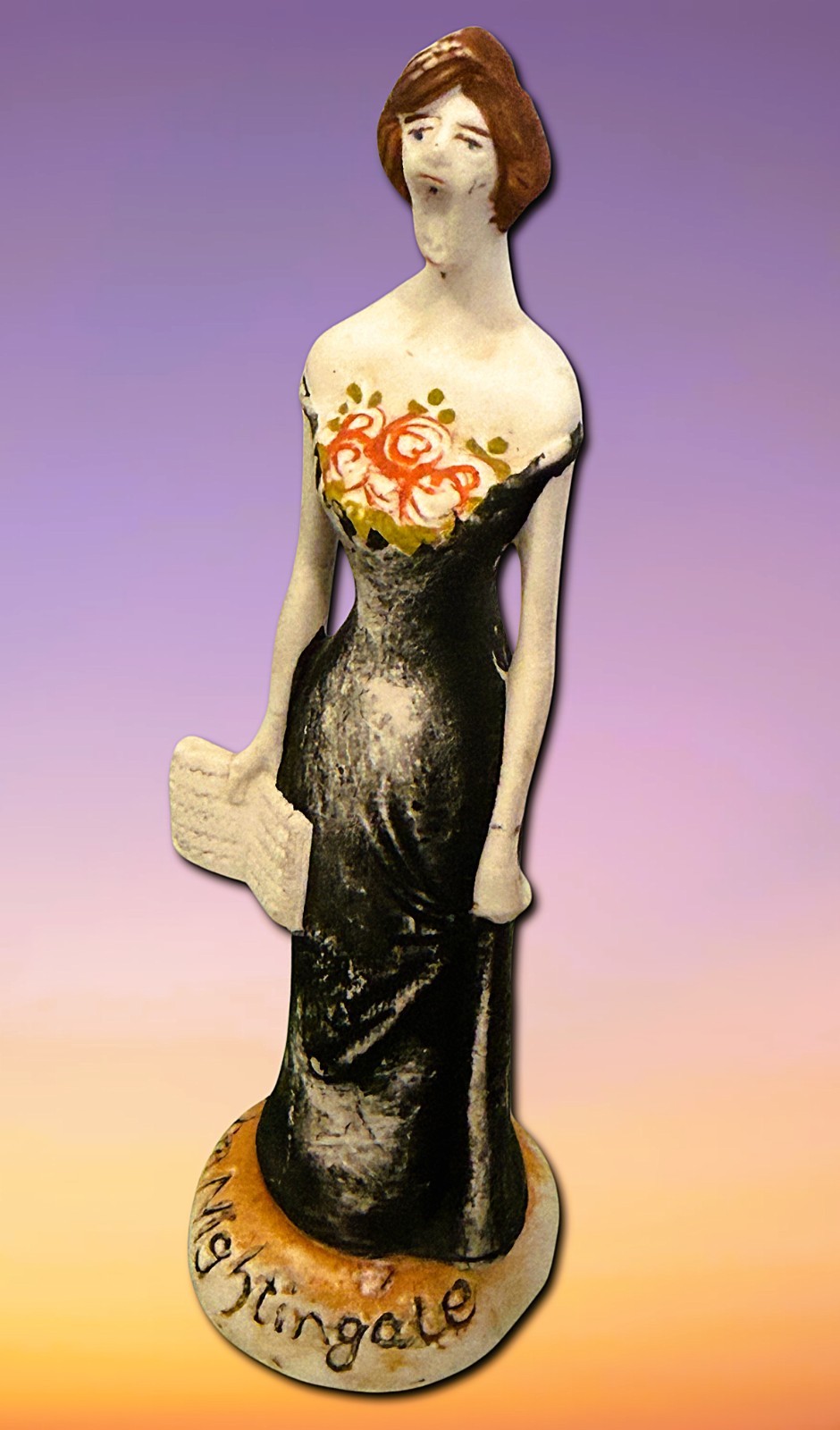 Antique Schafer Vater MISS NIGHTINGALE German Grotesque Singer Figural Figurine