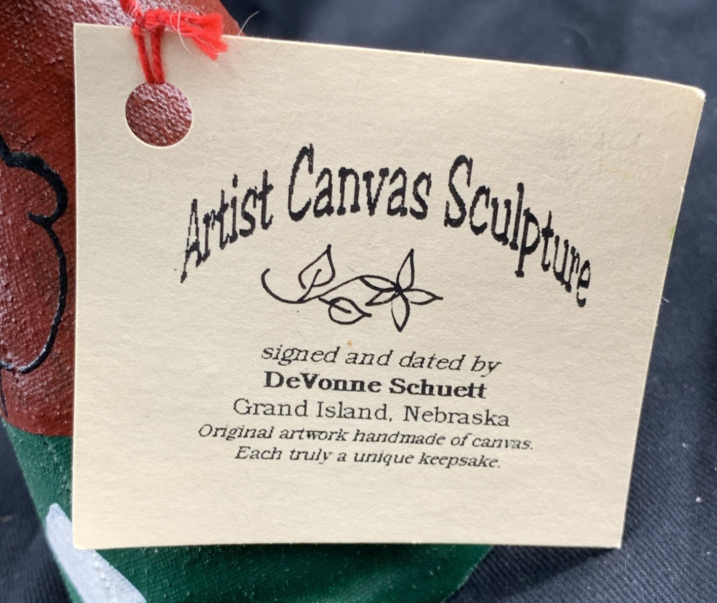 DeVonne Schuett School Teacher Canvas Figurine Artisan Handmade 6.5″ NWT