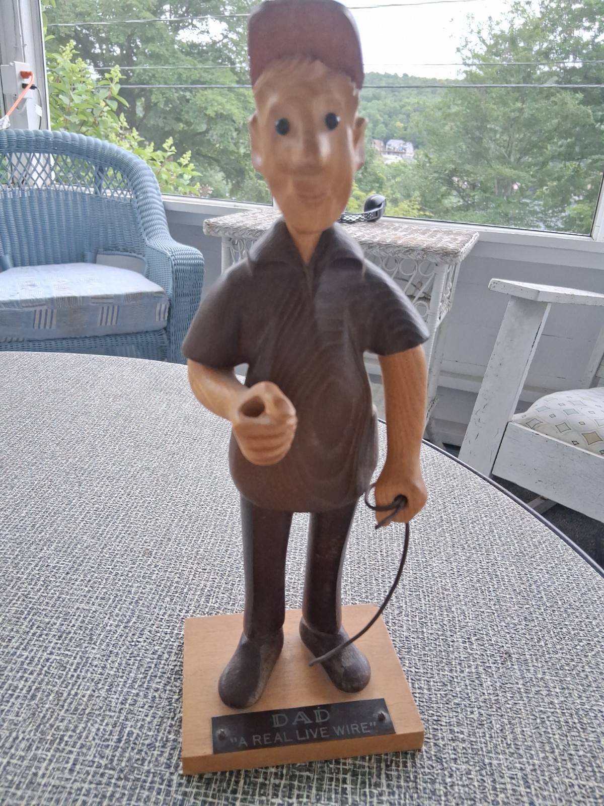 Wood Folk Art, Hand Carved, Romer Dad Made in Italy. 13″ Tall.