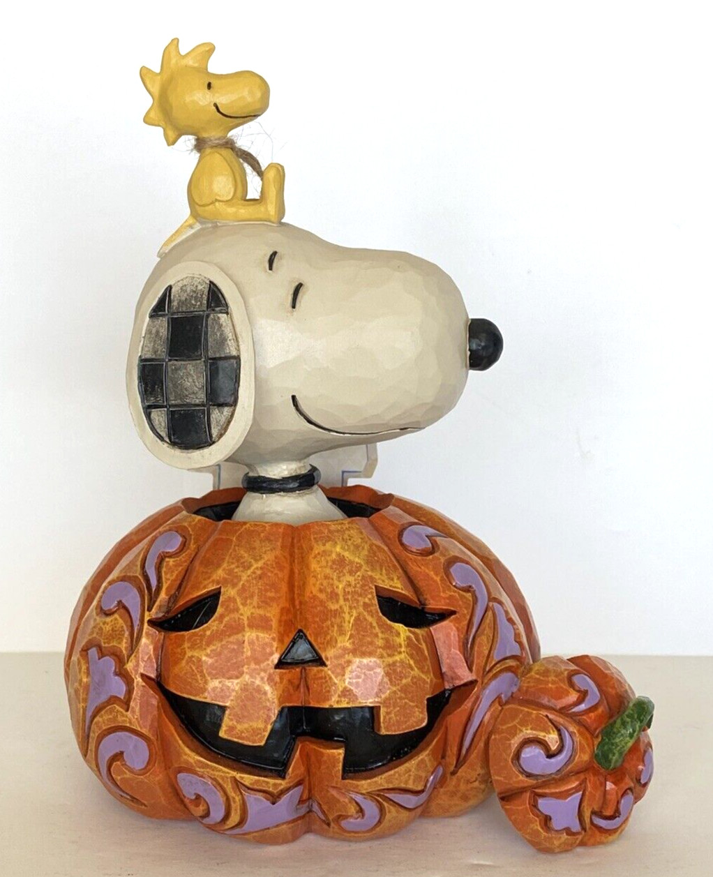 Jim Shore Halloween PEANUTS The Pumpkin King Snoopy Woodstock 6000981 Enesco