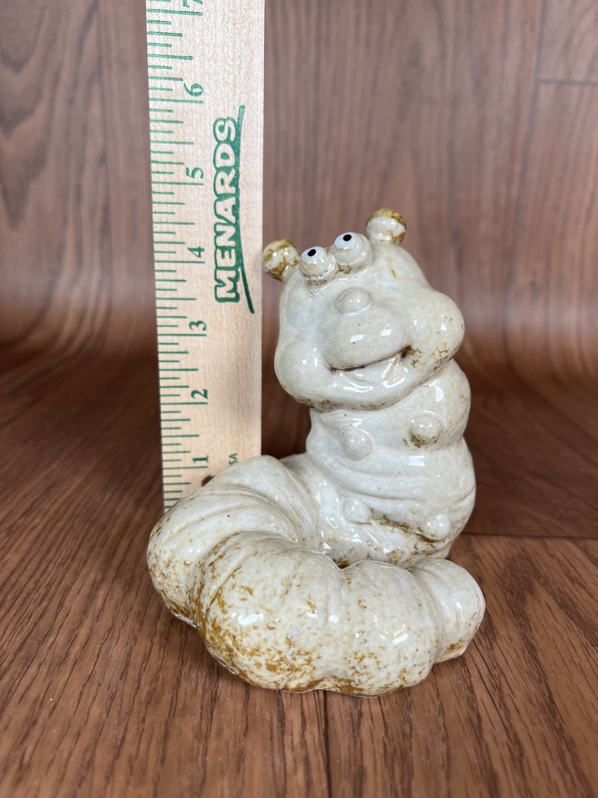 Vintage Speckled Ceramic Caterpillar Inchworm Bug Insect – Garden Decor- Cute