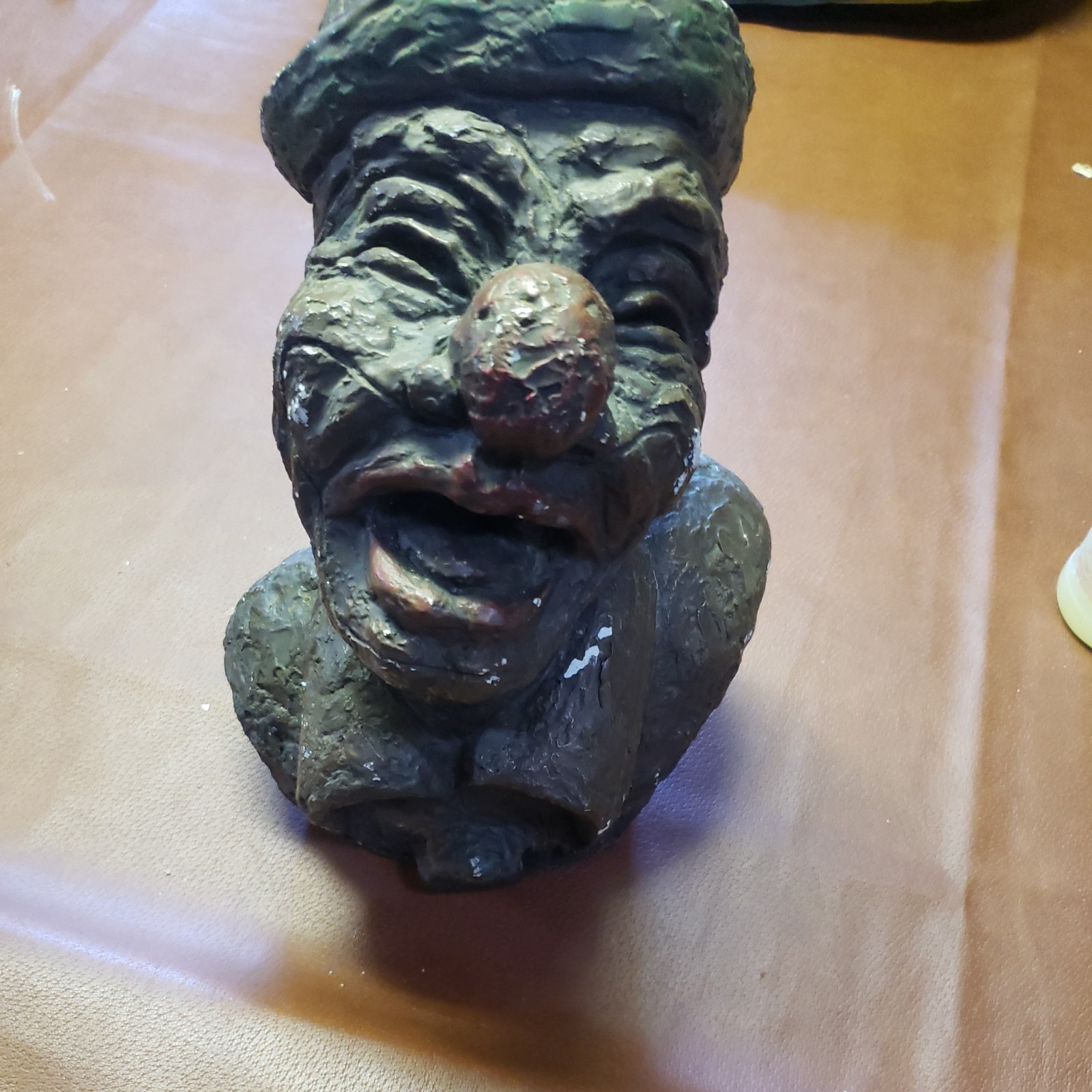 VINTAGE SIGNED PALMA 66 MARWAL IND. INC. MACABRE CLOWN BUST SCULPTURE STATUE