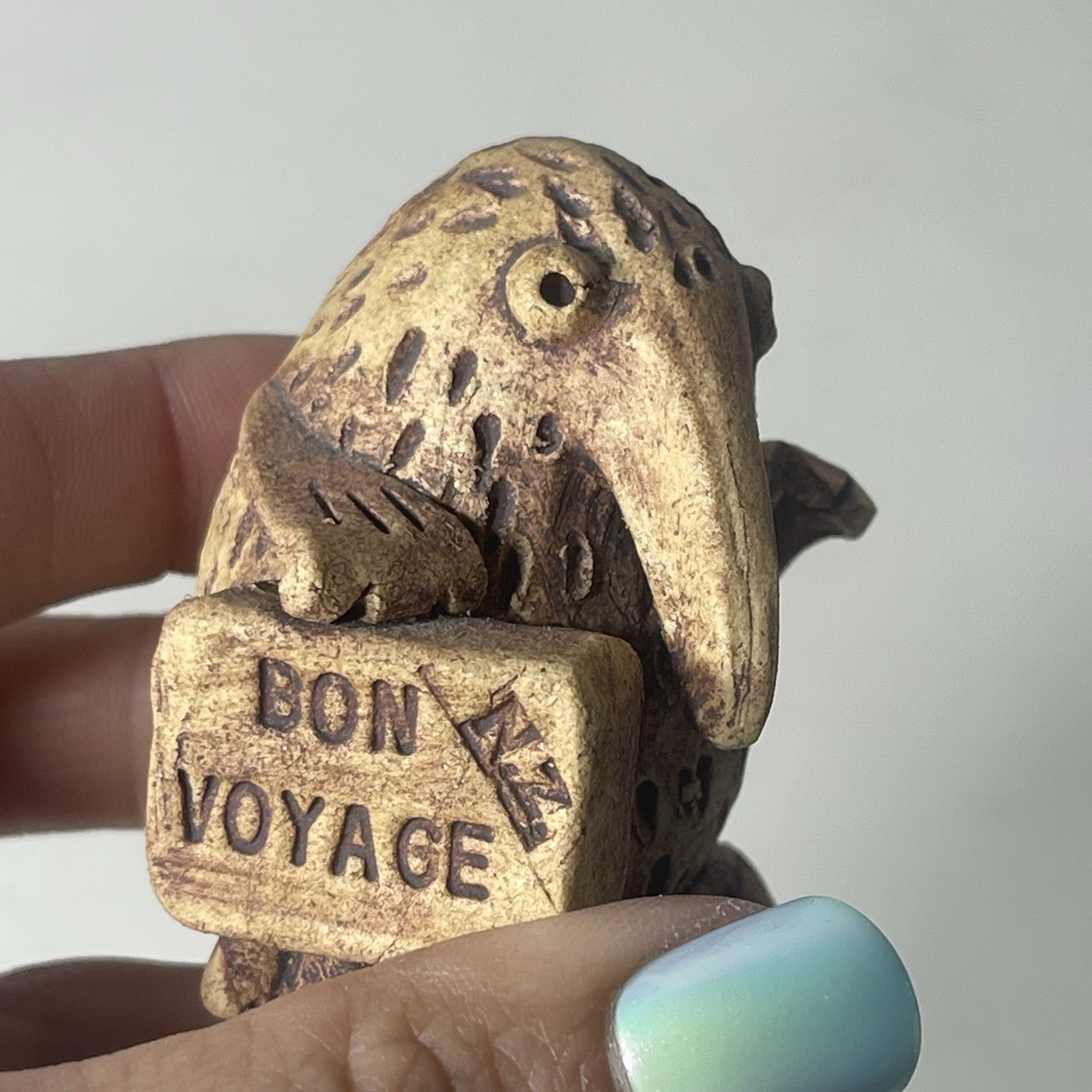 Unique Vintage Hand Crafted Platypus ? New Zealand Bon Voyage Trinket Figurine