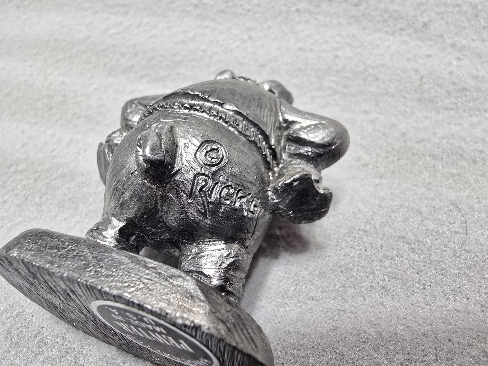 Michael Anthony Ricker Pewter Sculpture 1989 Show Pig “TAM” #592 w/ Certificate