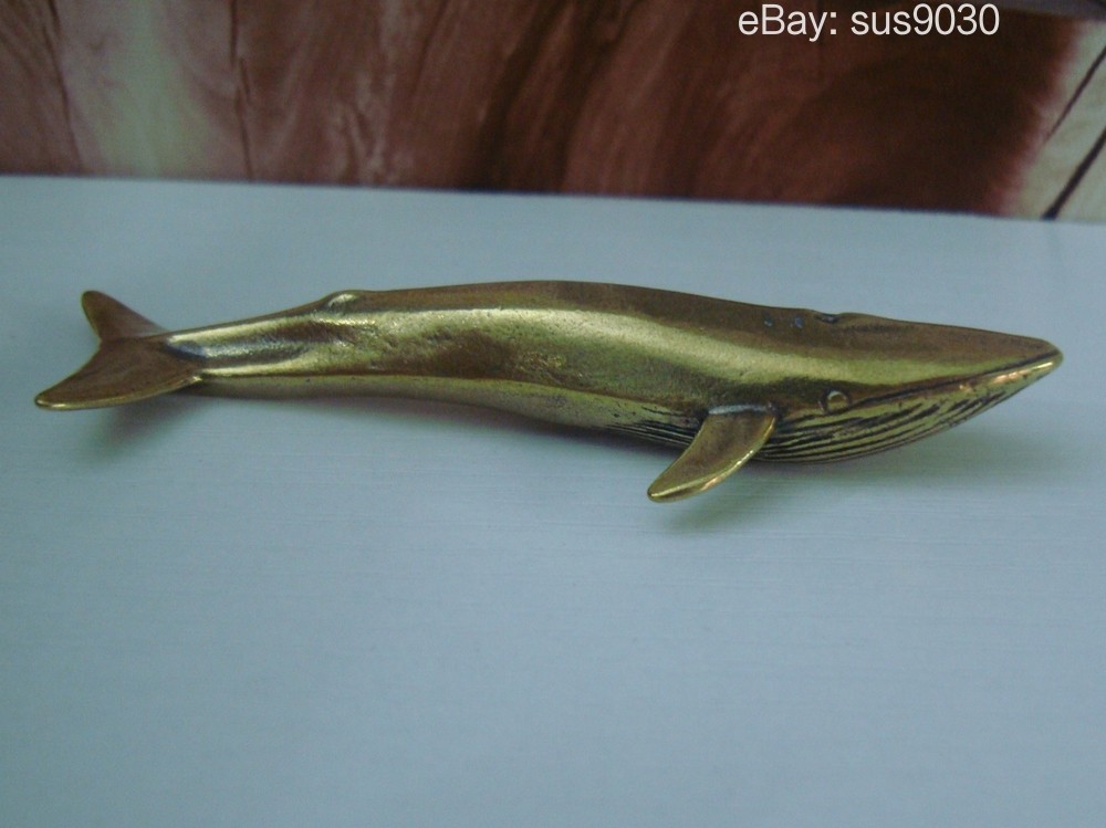 Solid Brass Sea Animal Blue Whale Statue for Home Garden Decoration