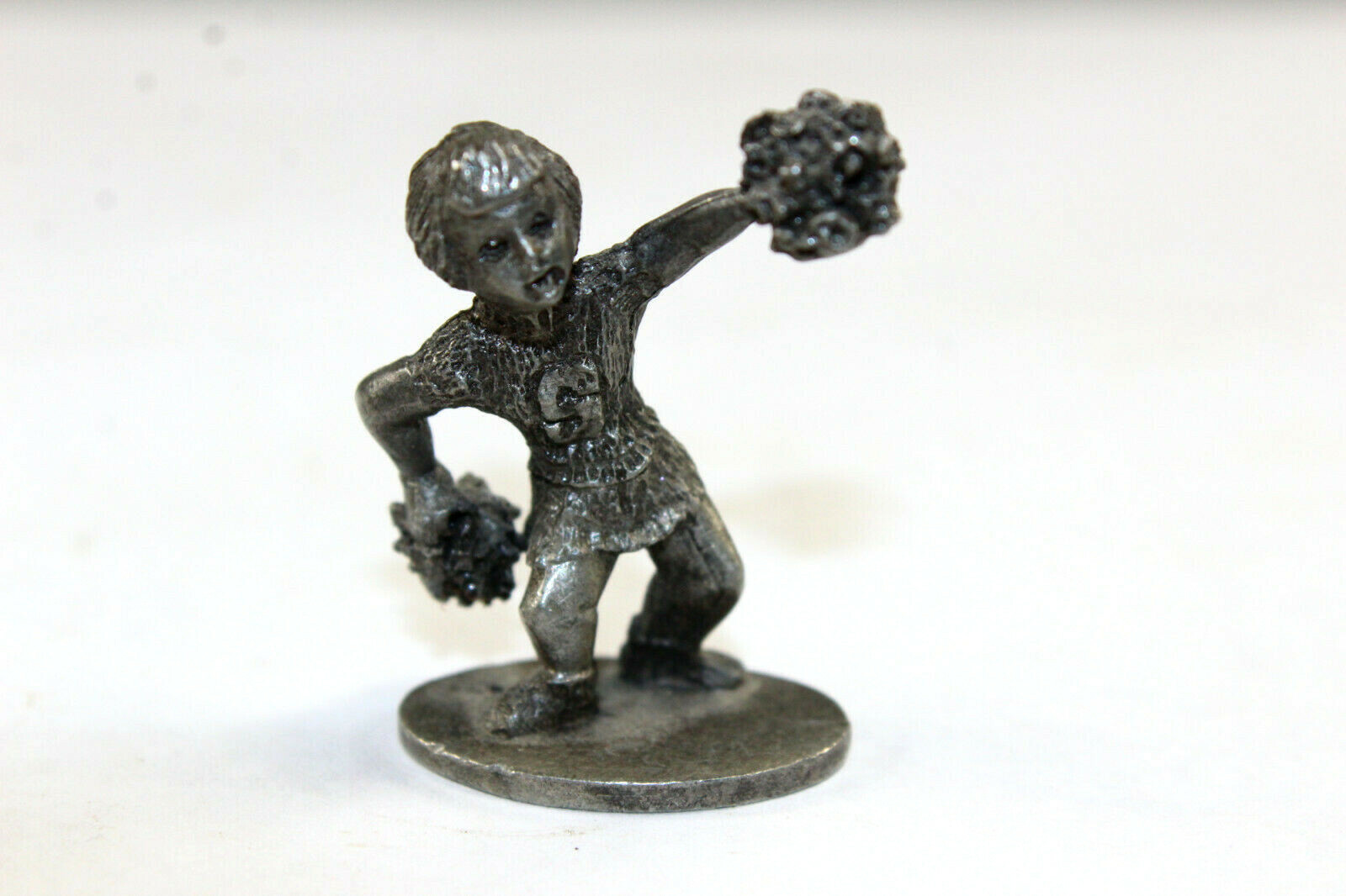 1978 Spoontiques Pewter Cheerleader Poms Figurine 1 1/2″ tall