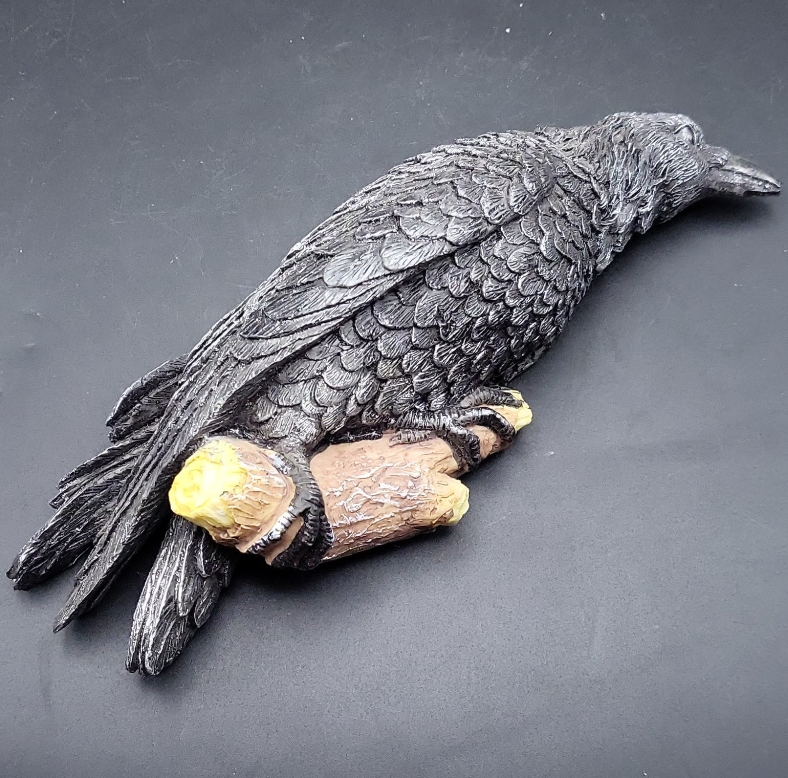 Raven Or Crow Wall Decor On Branch. Resin Raven Or Crow Figurine